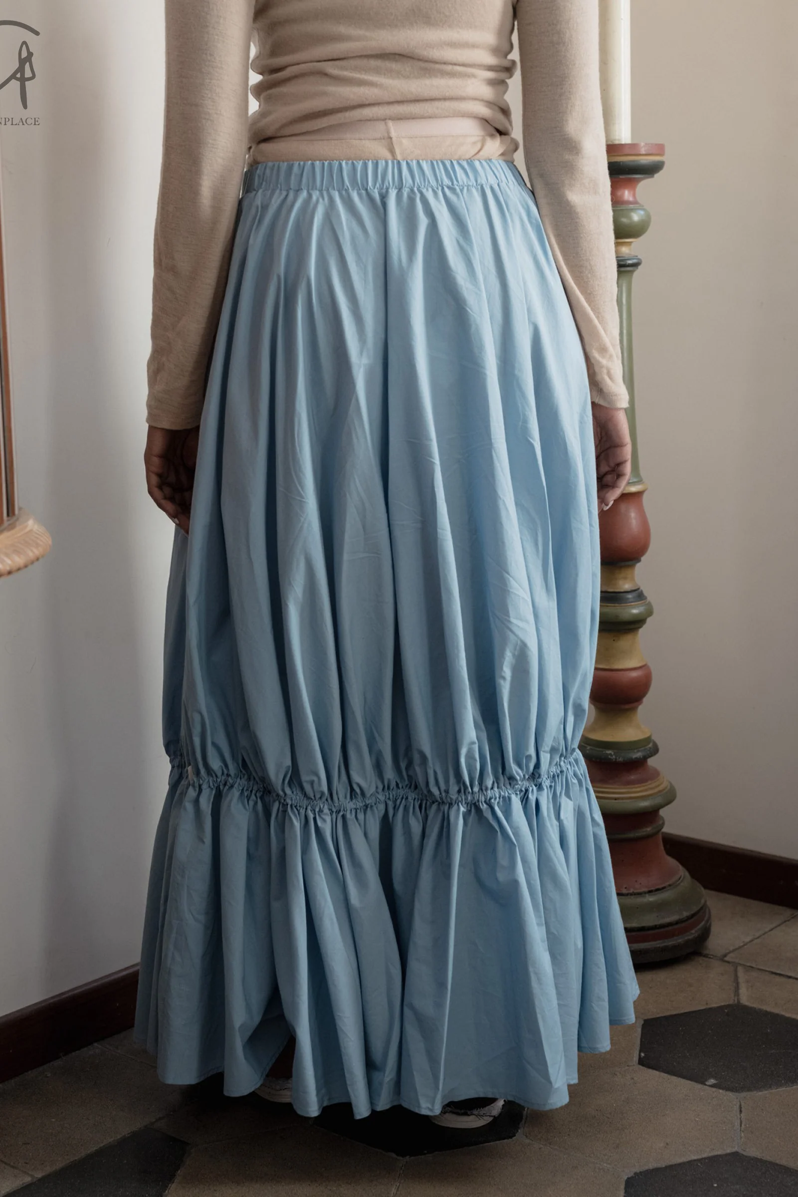 BASERANGE LUCE skirt SKLUC-PO-WI23 blue - Image 8