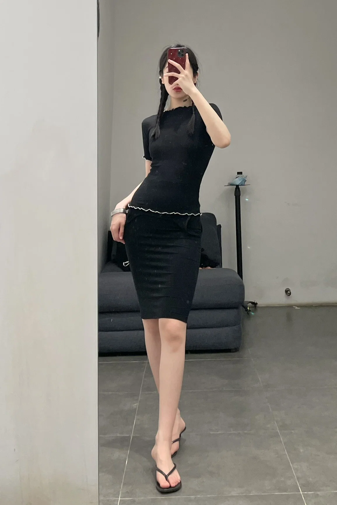 BASERANGE ribbed cotton short sleeve TTVS-RB-WI21 black - Image 12