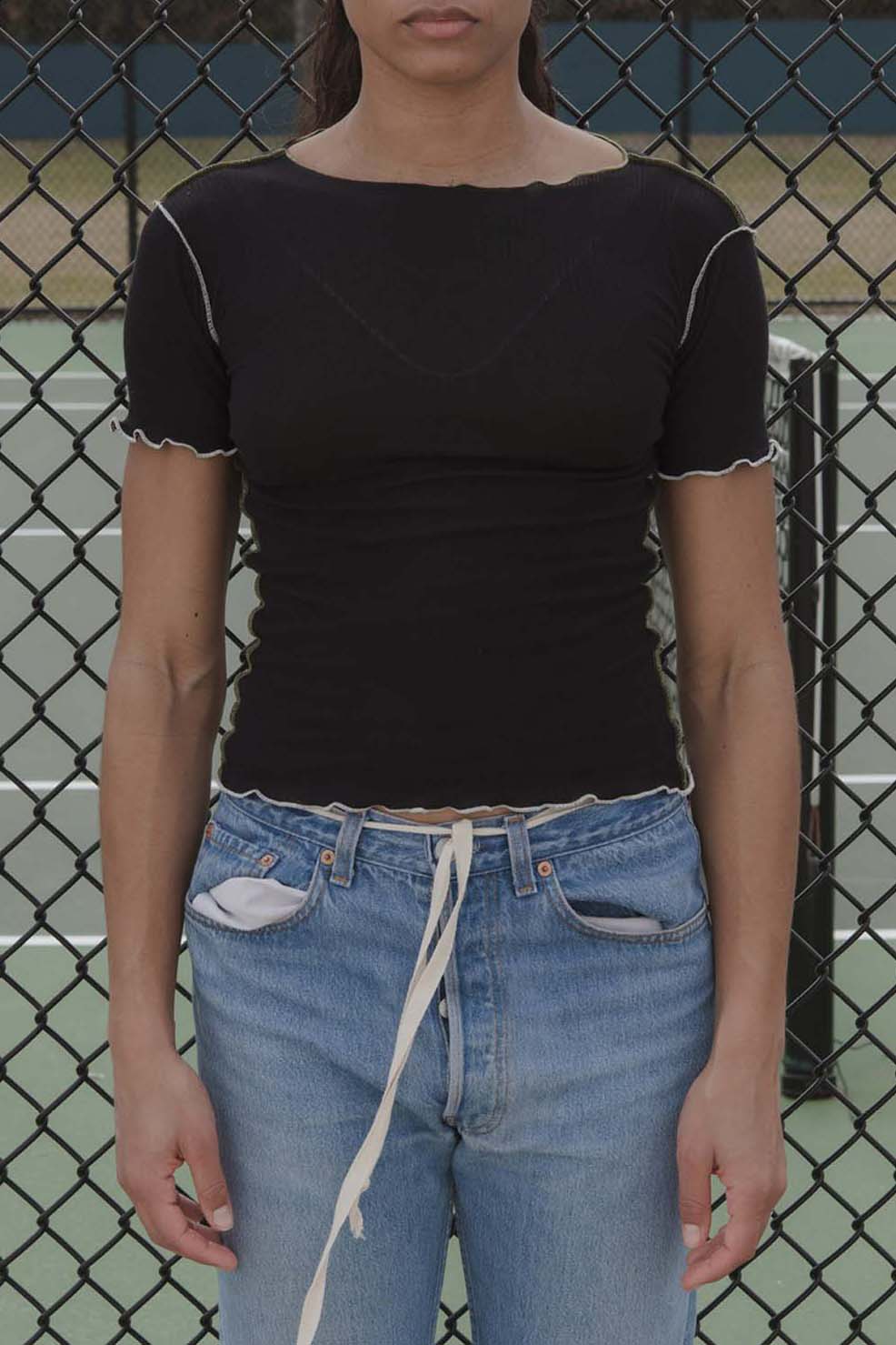 BASERANGE ribbed cotton short sleeve TTVS-RB-WI21 black - Image 5