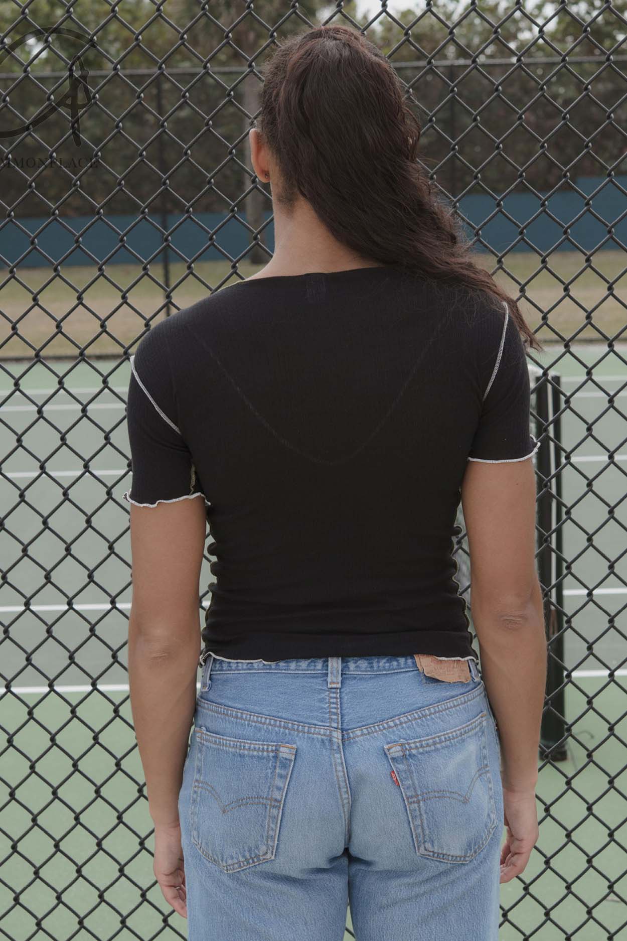 BASERANGE ribbed cotton short sleeve TTVS-RB-WI21 black - Image 7