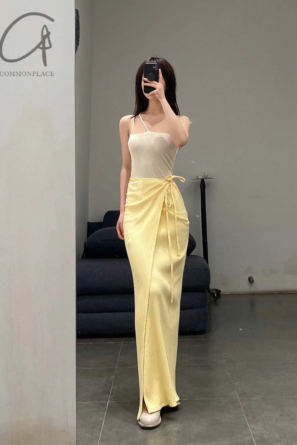 BASERANGE ribbed wool brig skirt SKBR-RIB-WI21 yellow - Image 18