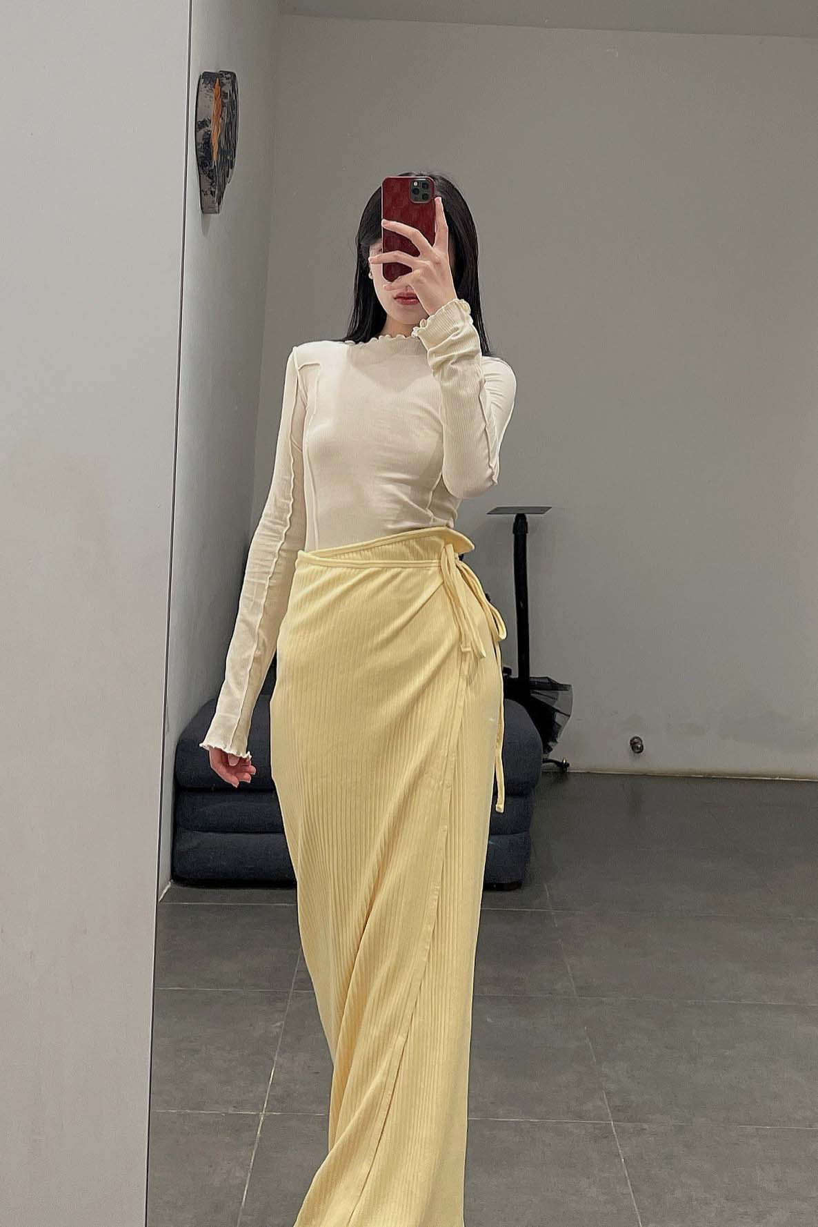 BASERANGE ribbed wool brig skirt SKBR-RIB-WI21 yellow - Image 23