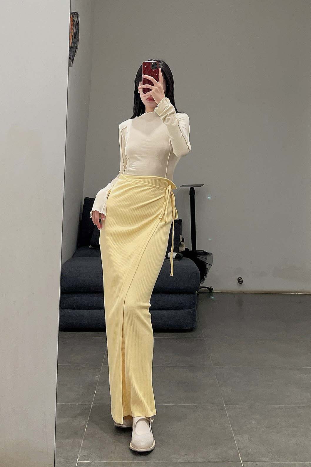 BASERANGE ribbed wool brig skirt SKBR-RIB-WI21 yellow - Image 26