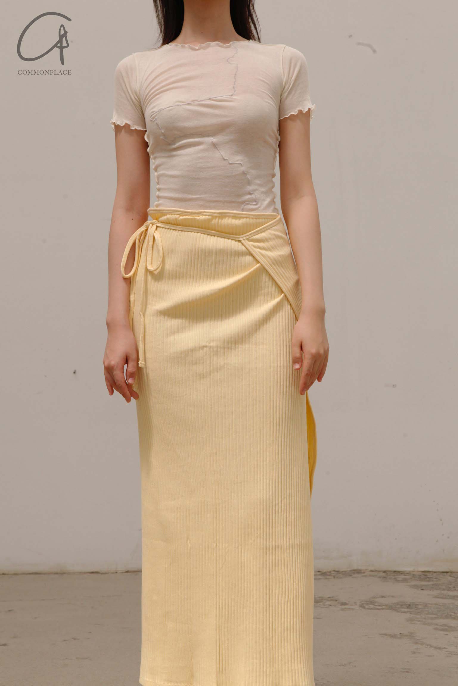 BASERANGE ribbed wool brig skirt SKBR-RIB-WI21 yellow - Image 3
