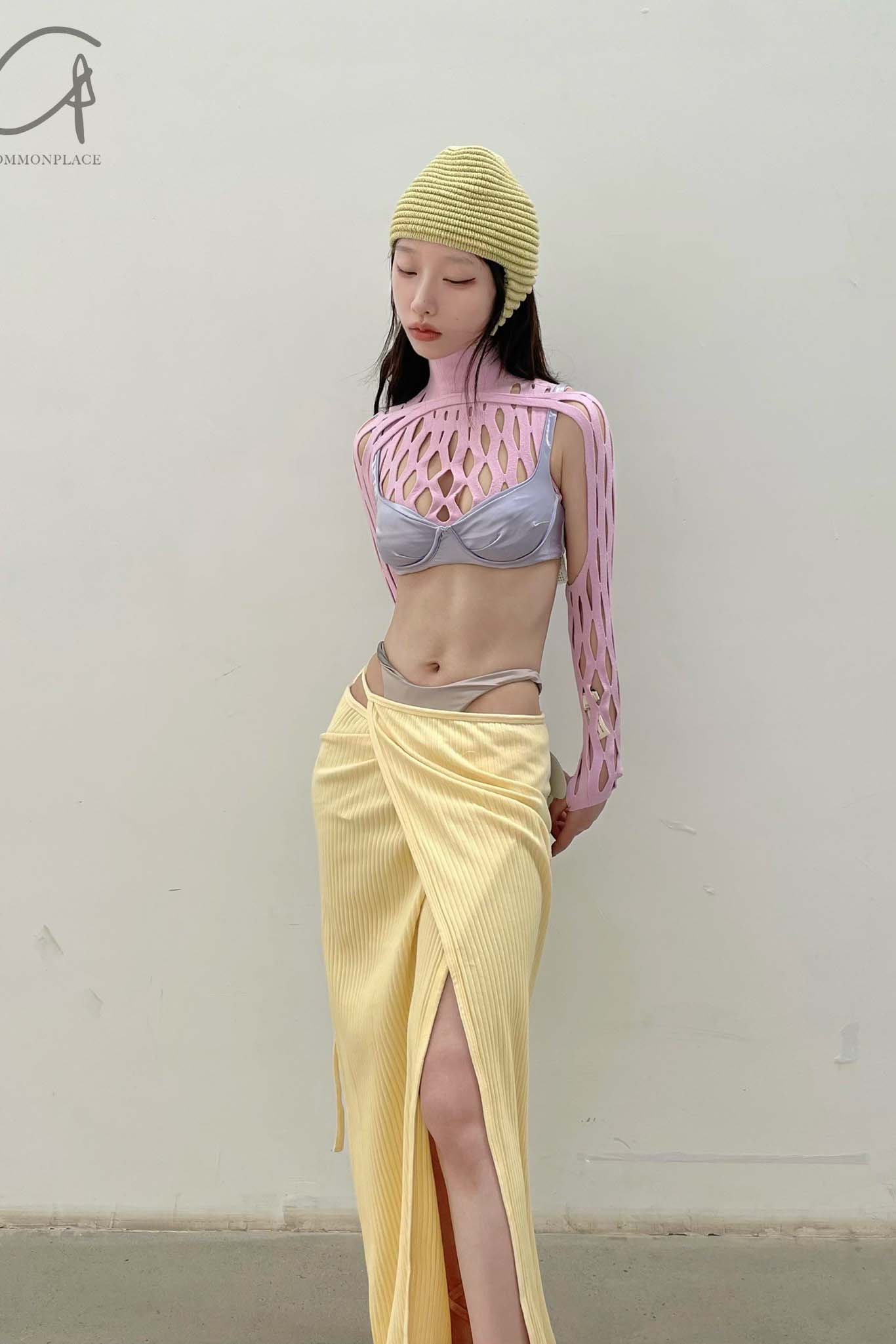 BASERANGE ribbed wool brig skirt SKBR-RIB-WI21 yellow - Image 5