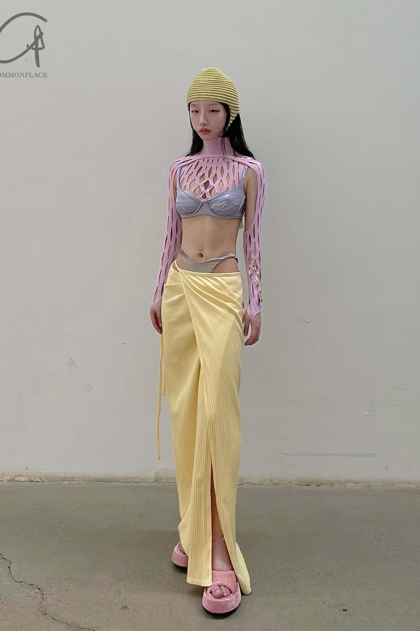 BASERANGE ribbed wool brig skirt SKBR-RIB-WI21 yellow - Image 6