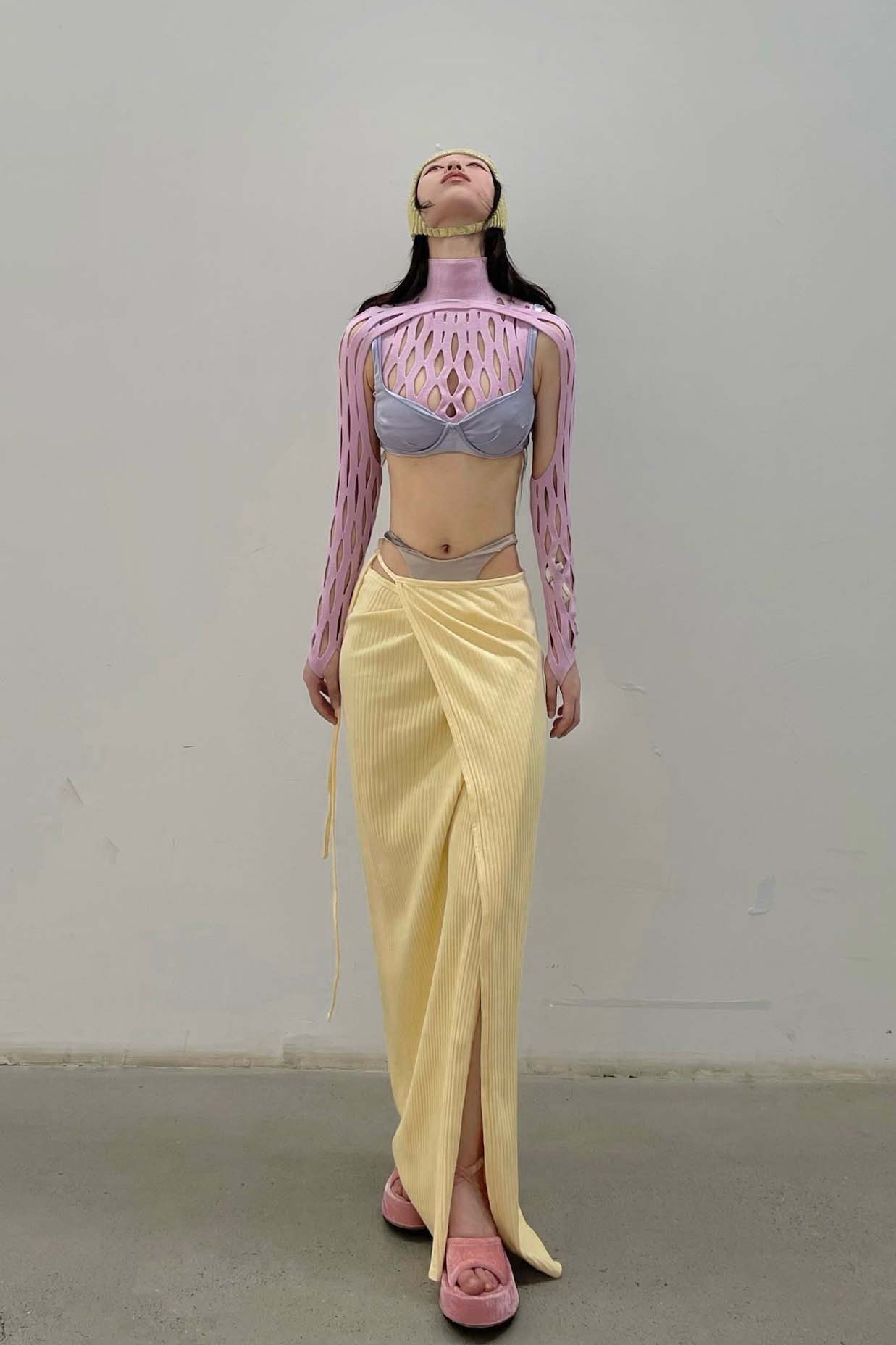 BASERANGE ribbed wool brig skirt SKBR-RIB-WI21 yellow - Image 7