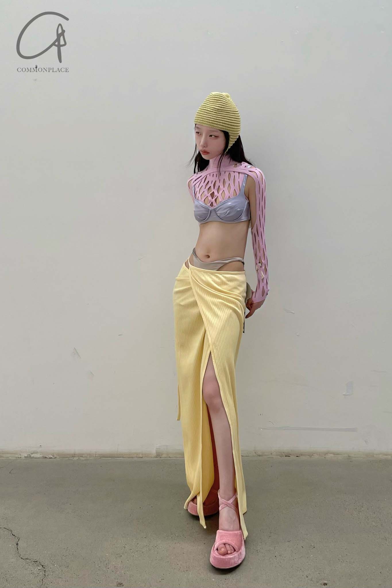 BASERANGE ribbed wool brig skirt SKBR-RIB-WI21 yellow - Image 8