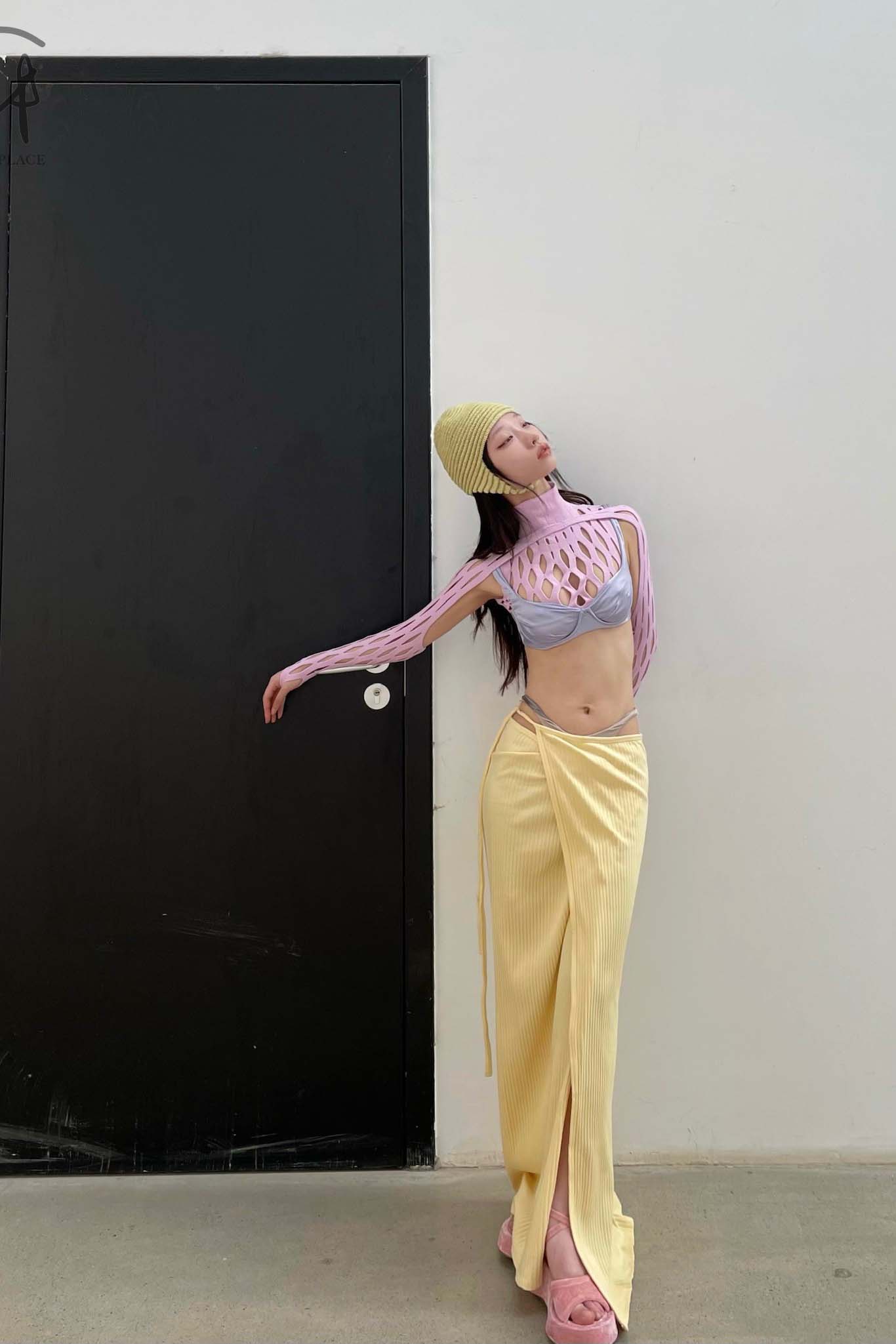BASERANGE ribbed wool brig skirt SKBR-RIB-WI21 yellow - Image 9