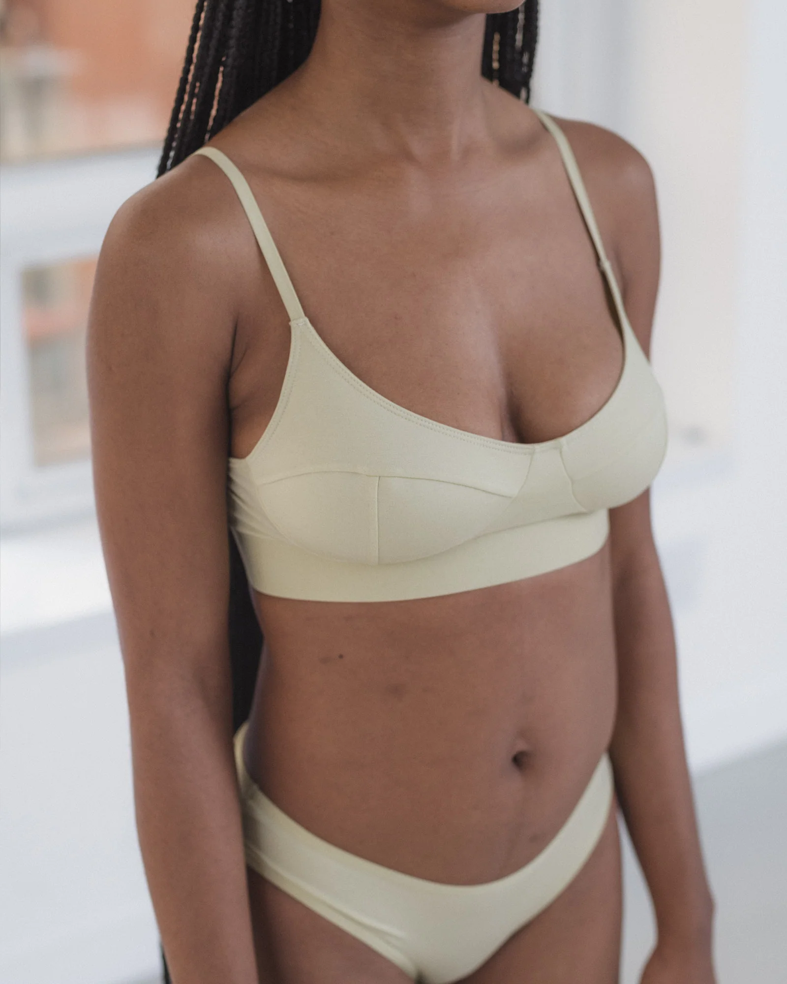 BASERANGE SOFT Collection Wire-Free Bamboo Fiber and Cotton Bras, France BAS-BRSO-BL-AU25-PIER GREEN - Image 4