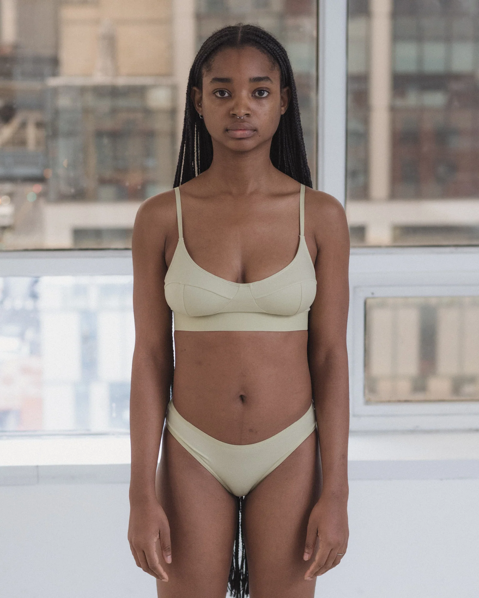 BASERANGE SOFT Collection Wire-Free Bamboo Fiber and Cotton Bras, France BAS-BRSO-BL-AU25-PIER GREEN - Image 7