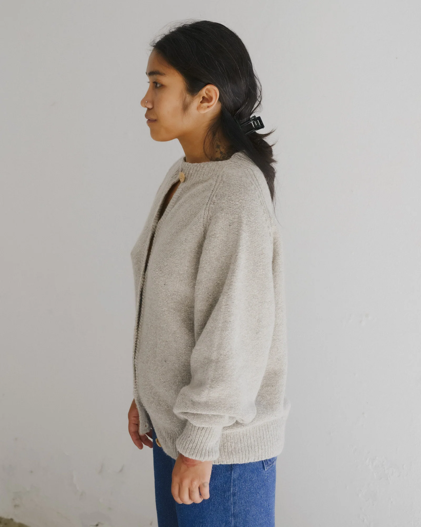 BASERANGE SP26 Flight Cardigan Sweater BAS-PUSOC-RW-SP26-IS (INGRA SAND) - Image 3