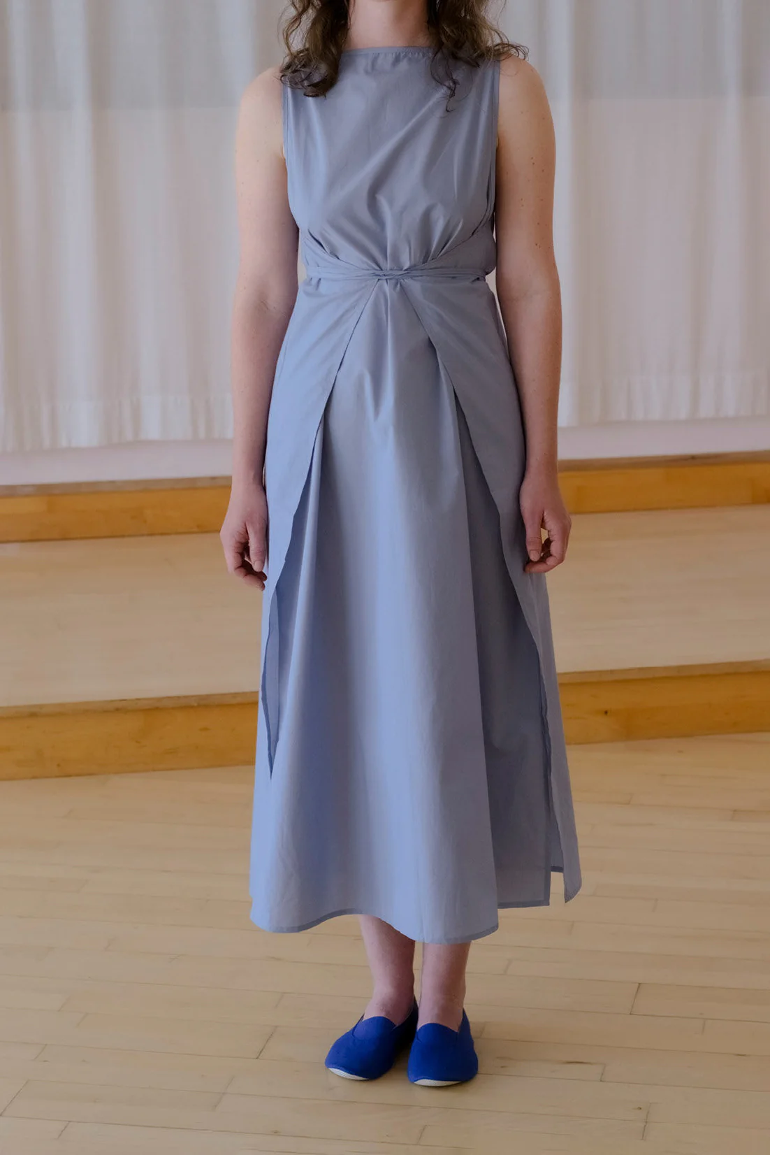 BASERANGE SP26 Organic Cotton Plain Weave Dress BAS-DRDC-PO-SP26-NB (NELSON BLUE) - Image 11