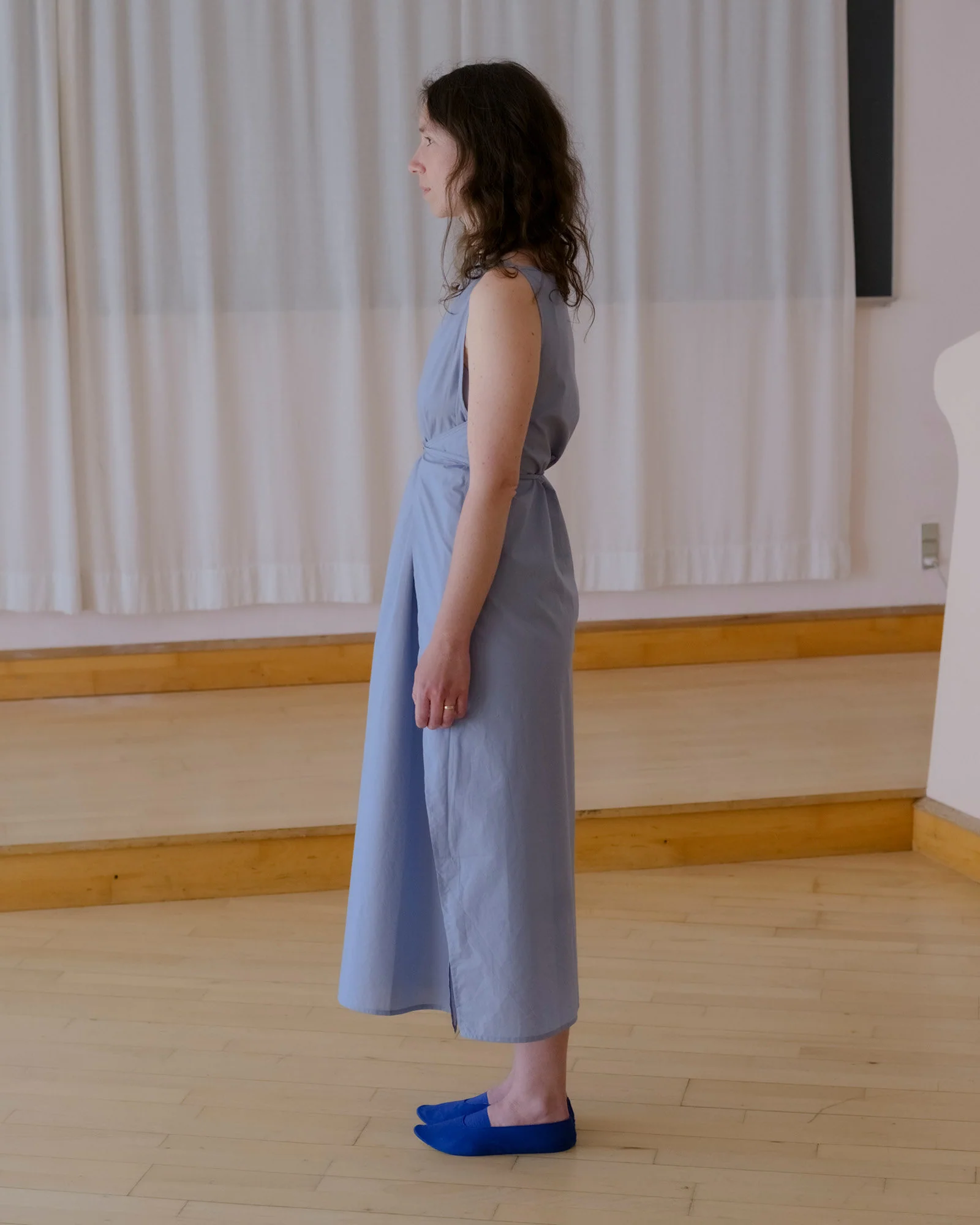 BASERANGE SP26 Organic Cotton Plain Weave Dress BAS-DRDC-PO-SP26-NB (NELSON BLUE) - Image 12