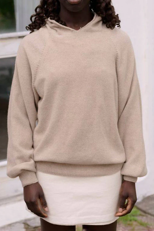 BASERANGE SP26 Recycled Cashmere Hooded Sweatshirt, Portugal BAS-PUSOH-RC-SP26-OS (OMI SAND) - Image 6