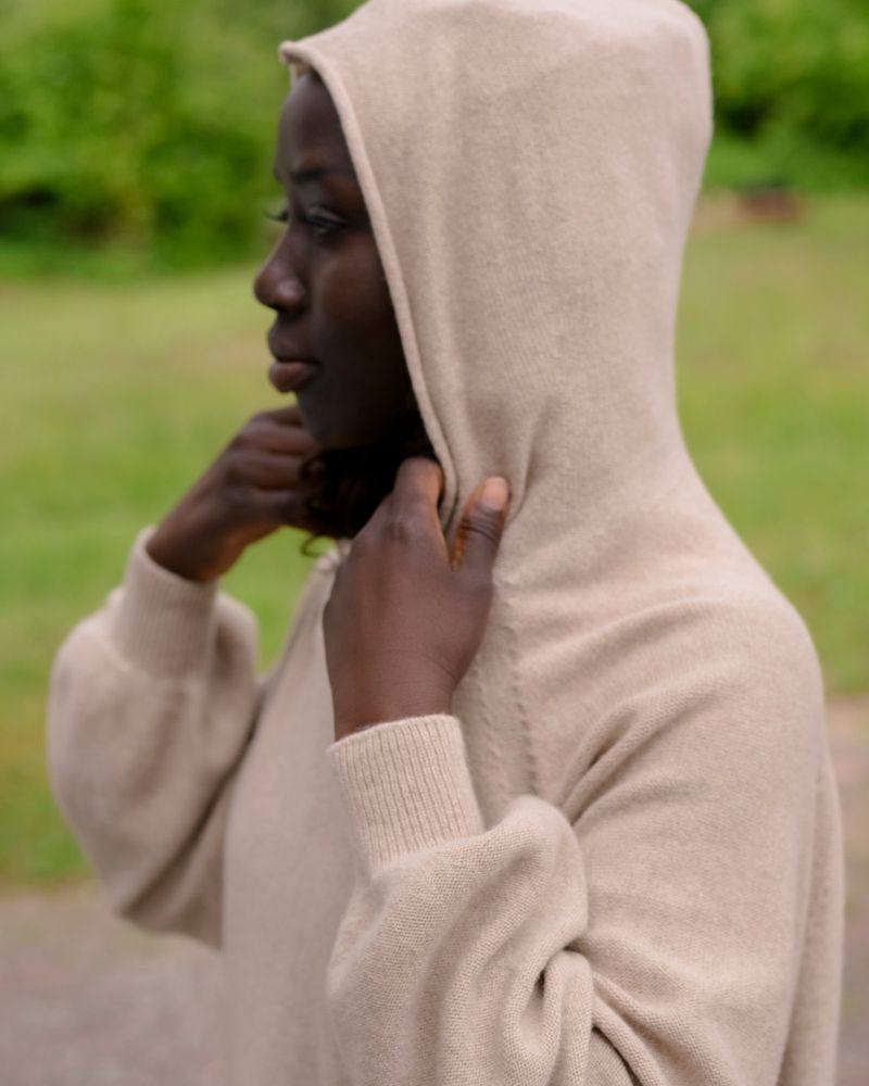 BASERANGE SP26 Recycled Cashmere Hooded Sweatshirt, Portugal BAS-PUSOH-RC-SP26-OS (OMI SAND) - Image 9