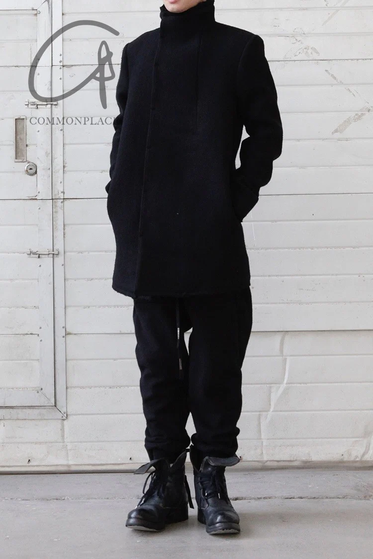 BORIS BIDJAN SABERI BLACK WOOL COAT COAT SHORT1 F19203 PBBS17 - Image 11