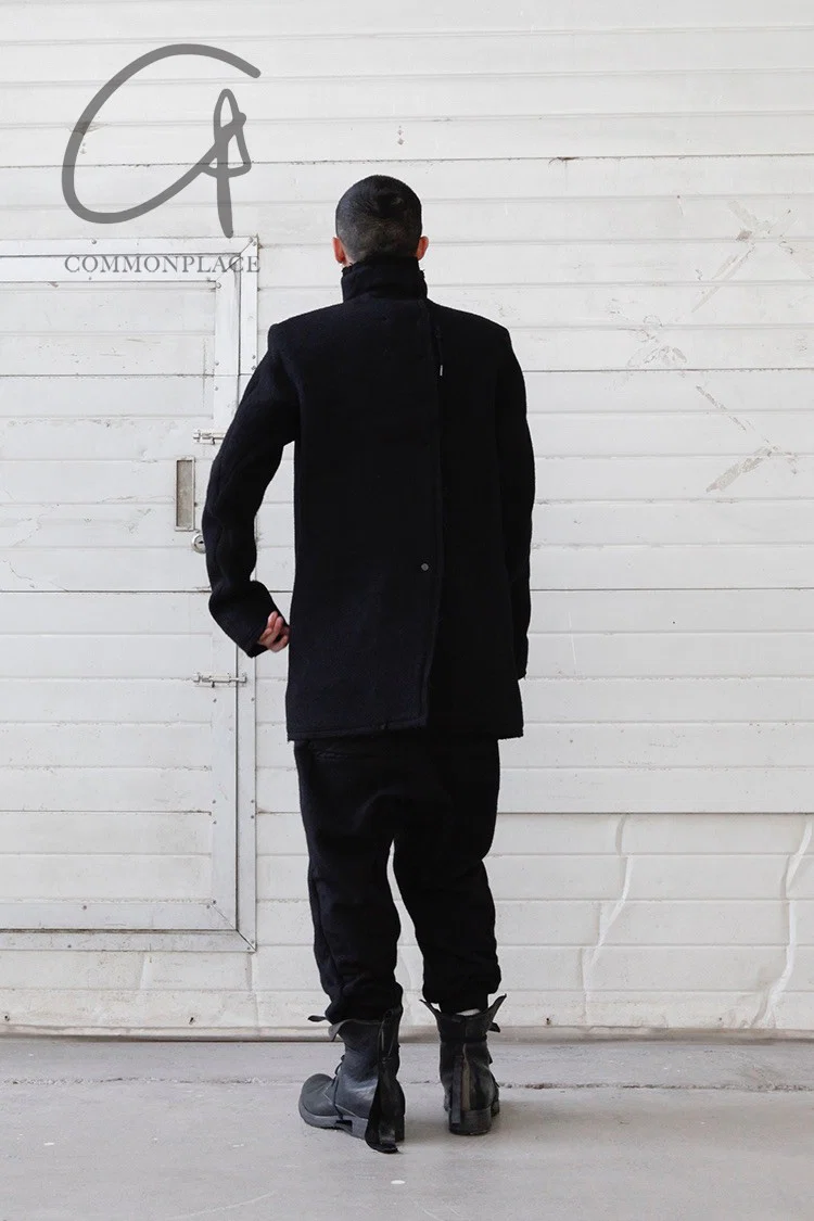 BORIS BIDJAN SABERI BLACK WOOL COAT COAT SHORT1 F19203 PBBS17 - Image 13