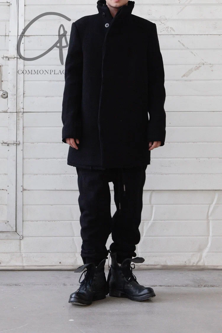 BORIS BIDJAN SABERI BLACK WOOL COAT COAT SHORT1 F19203 PBBS17 - Image 9