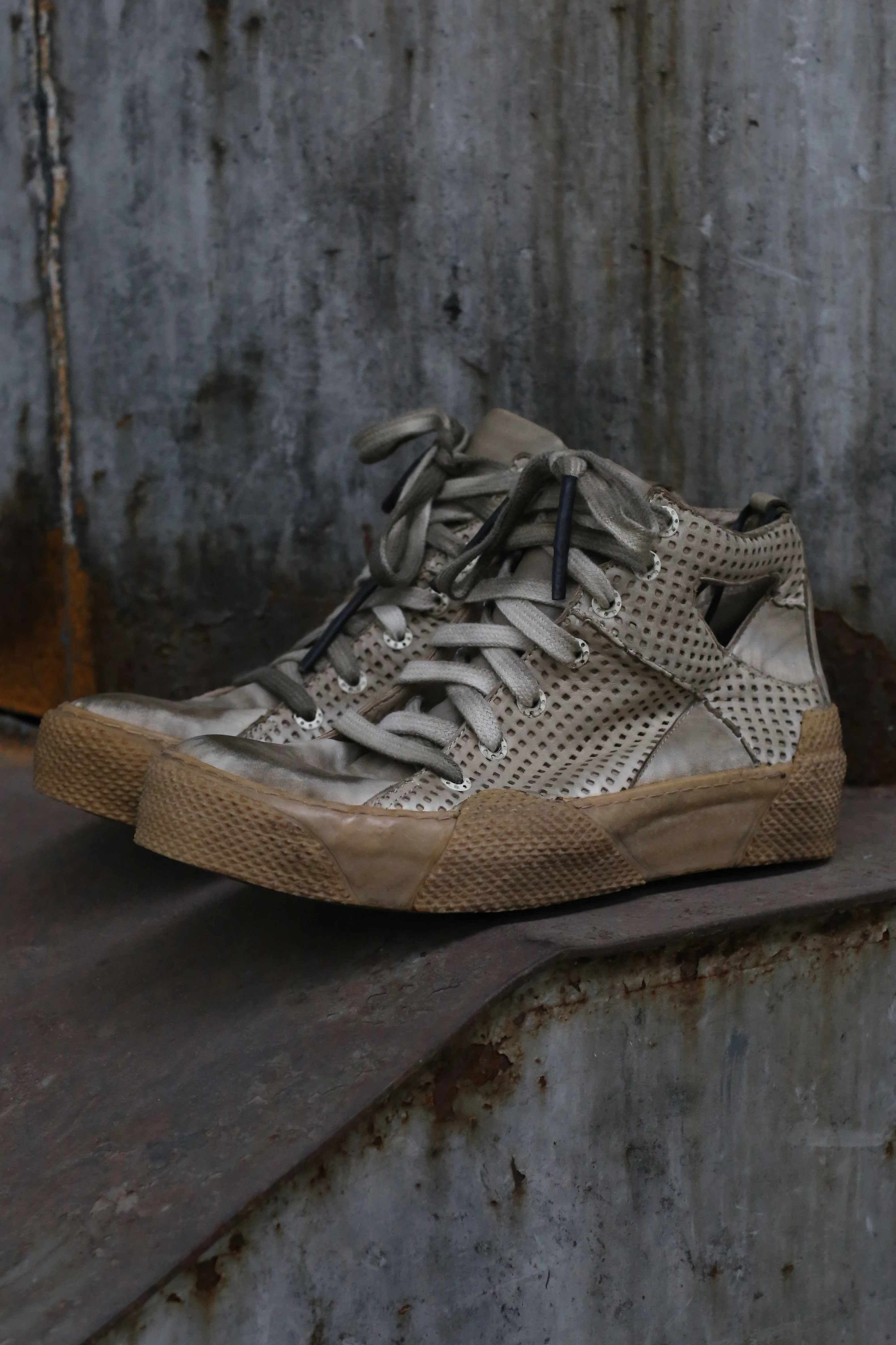 BORIS BIDJAN SABERI Dyed Mesh Leather Shoes BAMBA2-F283T+F283 - Image 2