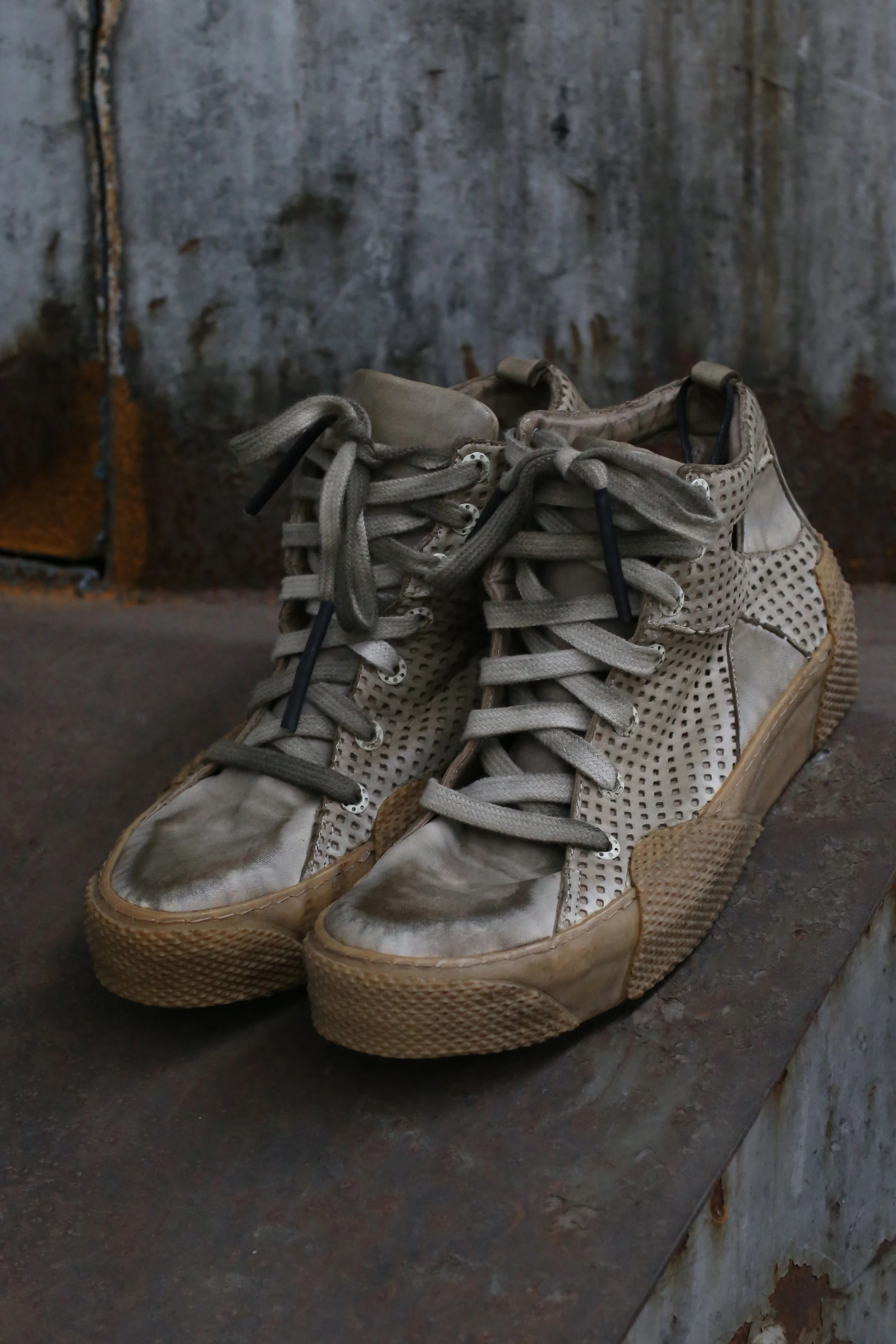 BORIS BIDJAN SABERI Dyed Mesh Leather Shoes BAMBA2-F283T+F283 - Image 3