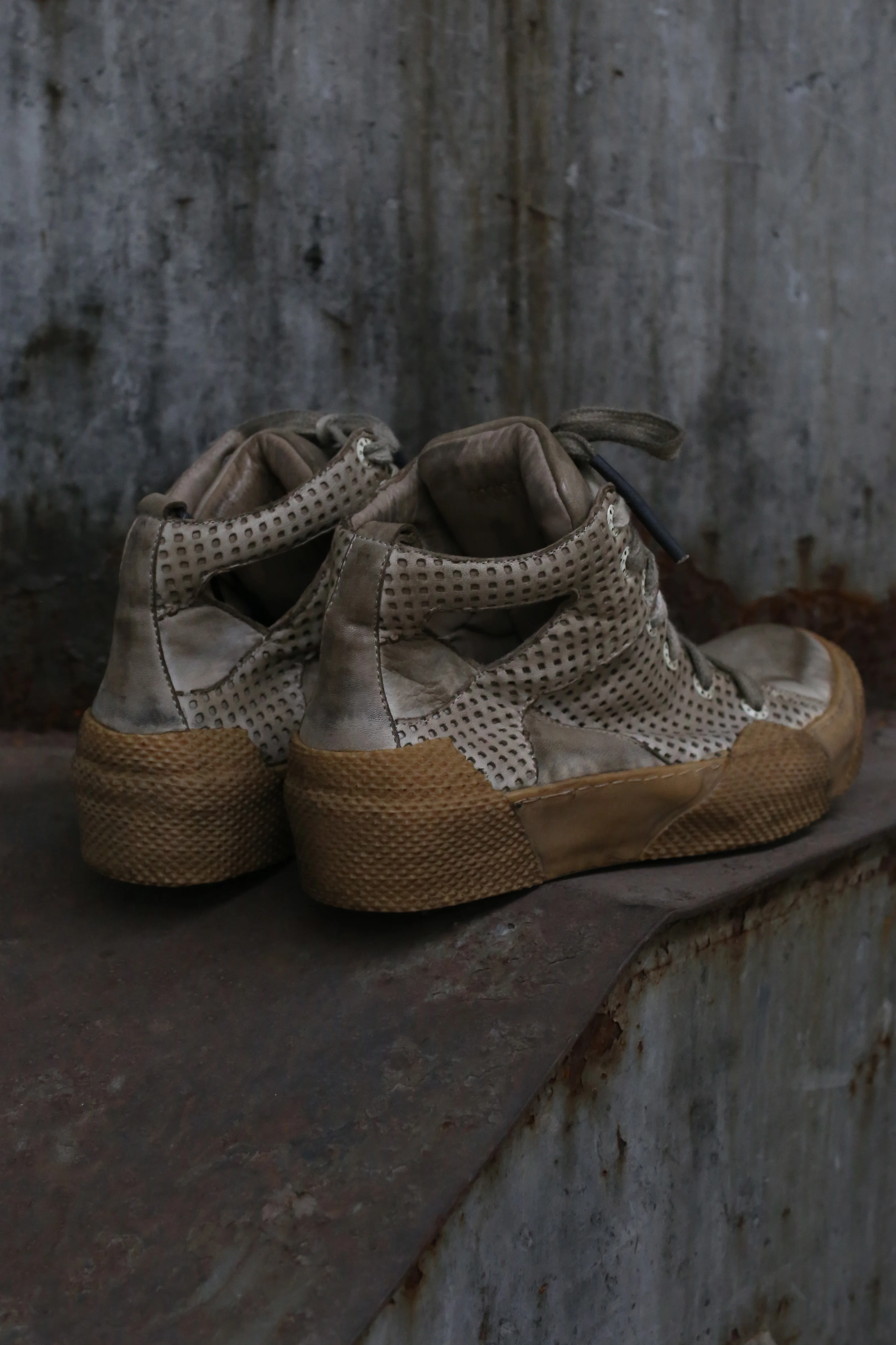 BORIS BIDJAN SABERI Dyed Mesh Leather Shoes BAMBA2-F283T+F283 - Image 4