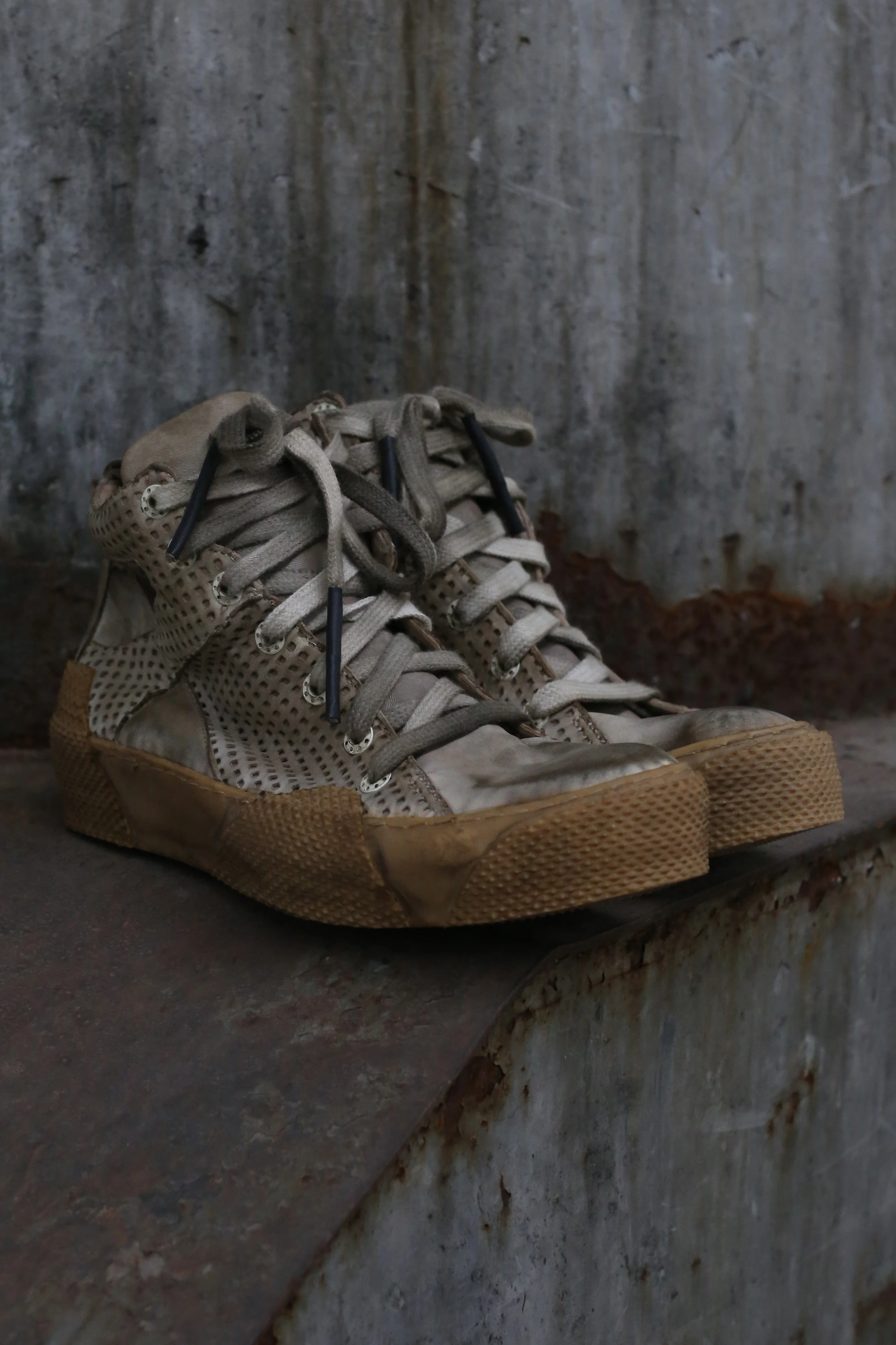 BORIS BIDJAN SABERI Dyed Mesh Leather Shoes BAMBA2-F283T+F283 - Image 5
