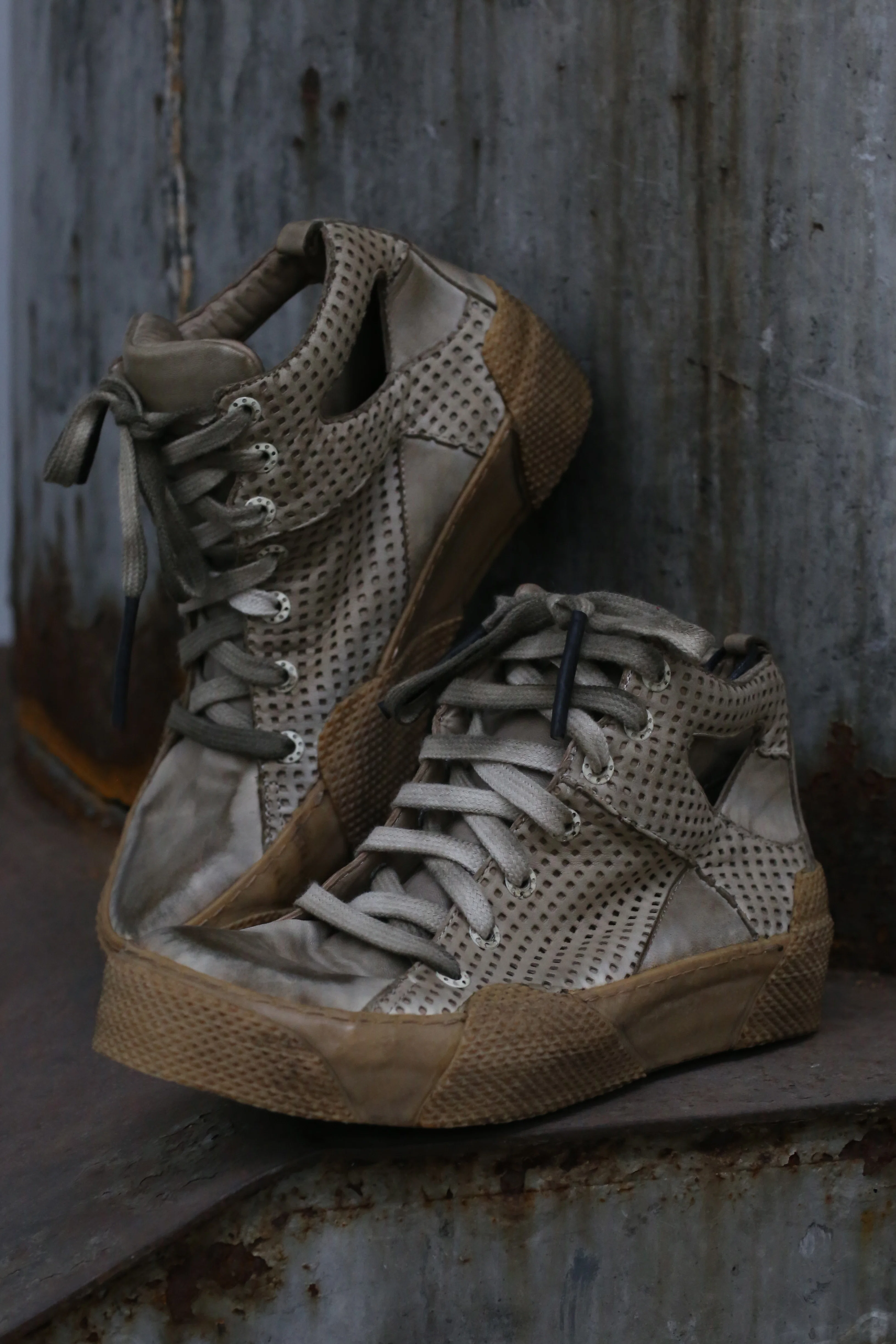 BORIS BIDJAN SABERI Dyed Mesh Leather Shoes BAMBA2-F283T+F283 - Image 6