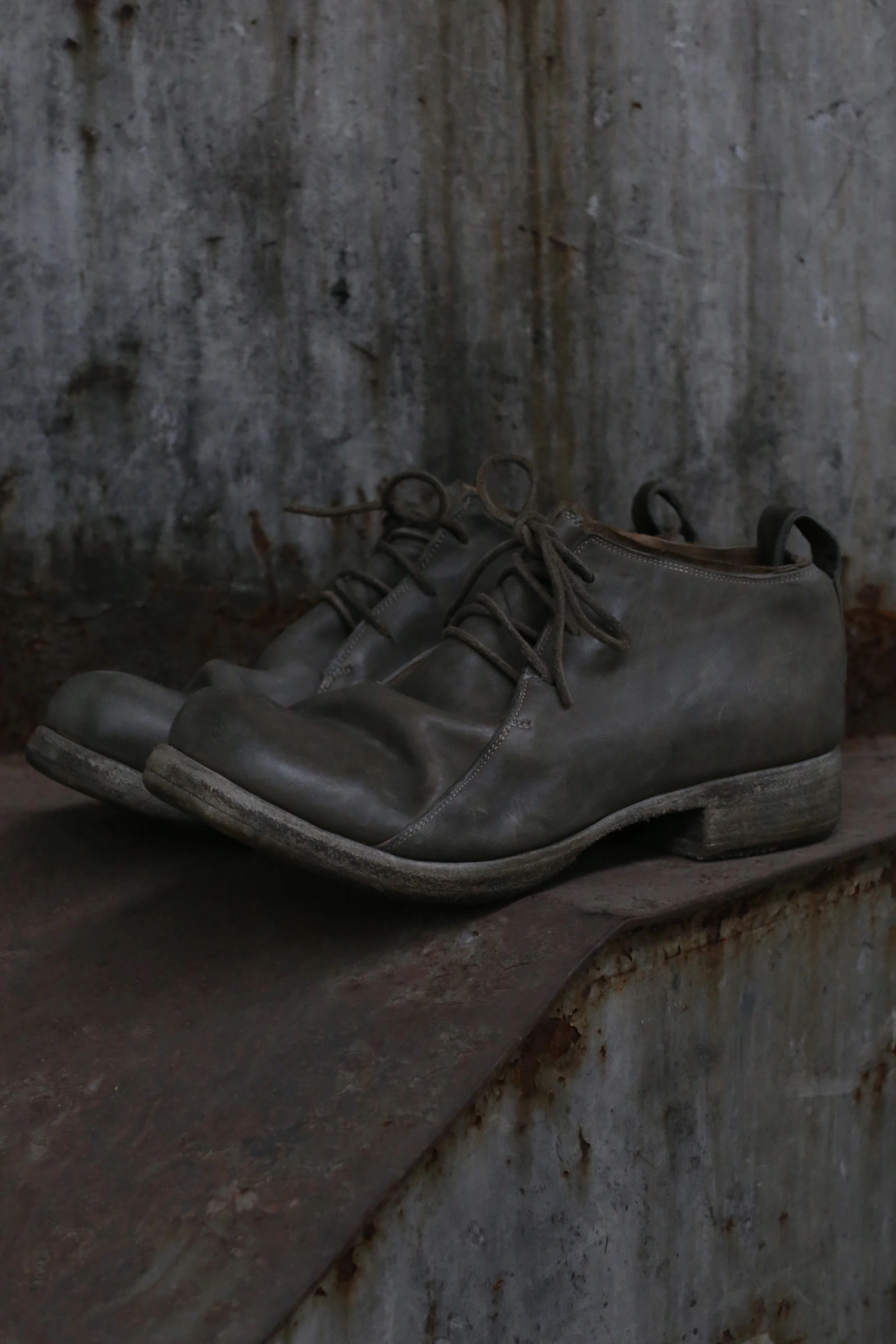 BORIS BIDJAN SABERI Grey and Green Horse Leather Shoes SHOE1 VAR3