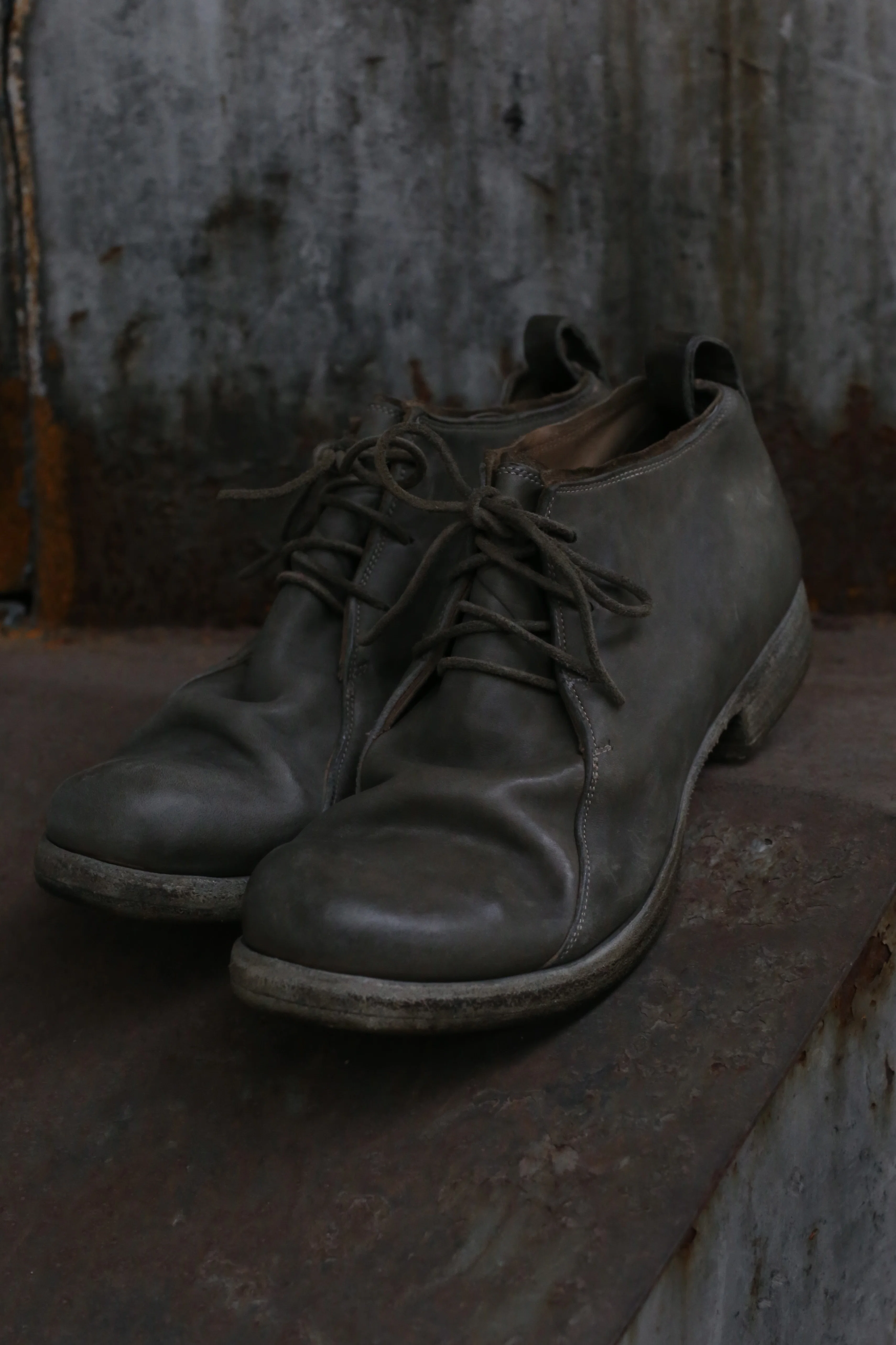 BORIS BIDJAN SABERI Grey and Green Horse Leather Shoes SHOE1 VAR3 - Image 2