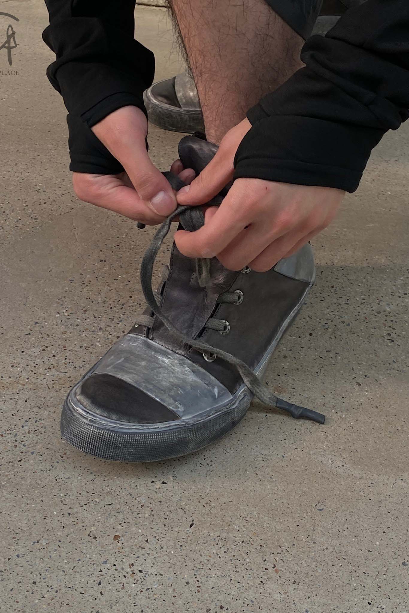 BORIS BIDJAN SABERI Grey Leather Shoes BAMBAI-F283 - Image 4