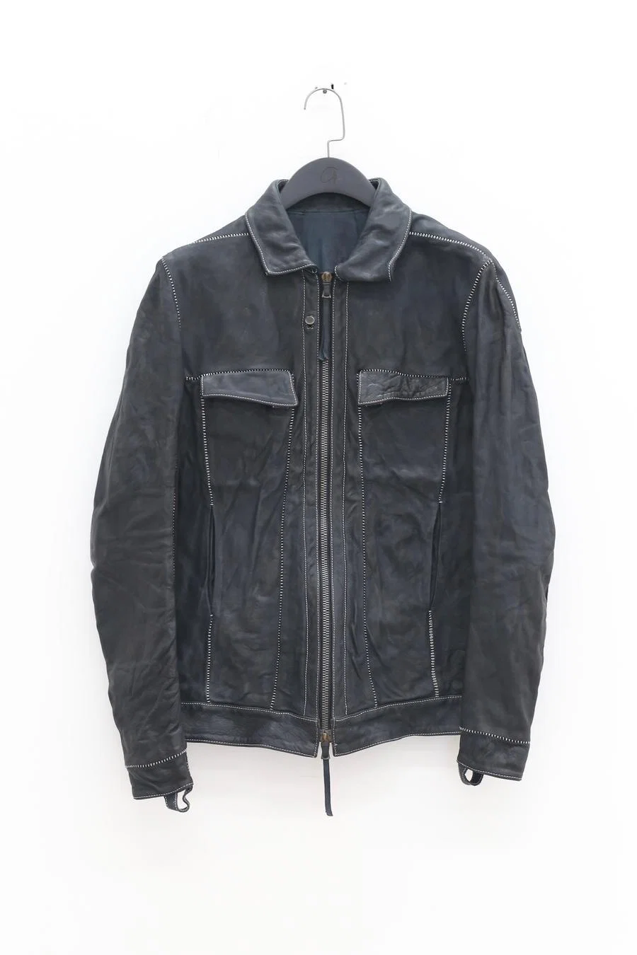 BORIS BIDJAN SABERI Horse Leather Top SS22 TEJANA 1.3 FMM20020 Ink Grey - Image 7