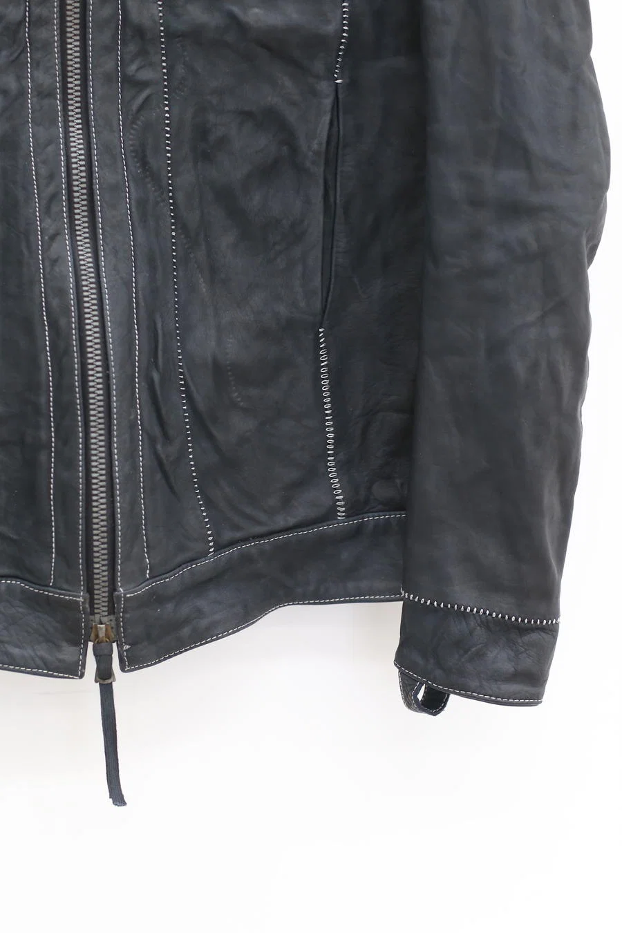 BORIS BIDJAN SABERI Horse Leather Top SS22 TEJANA 1.3 FMM20020 Ink Grey - Image 9