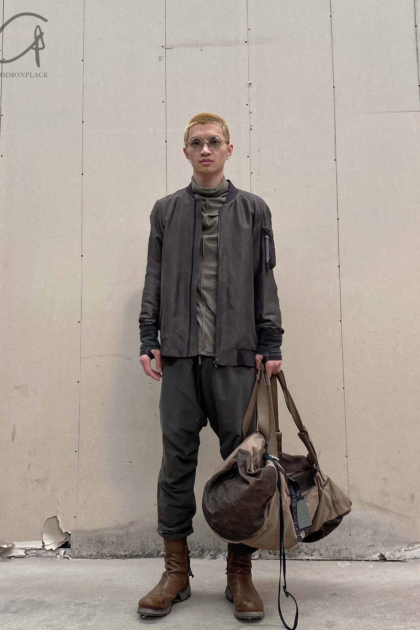 BORIS BIDJAN SABERI Leather and linen stitching travel bag INFANTERY BAG1 F1944+FMM20036 - Image 13