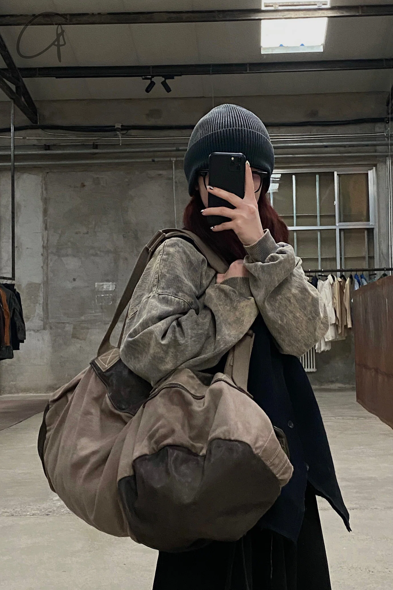 BORIS BIDJAN SABERI Leather and linen stitching travel bag INFANTERY BAG1 F1944+FMM20036 - Image 23