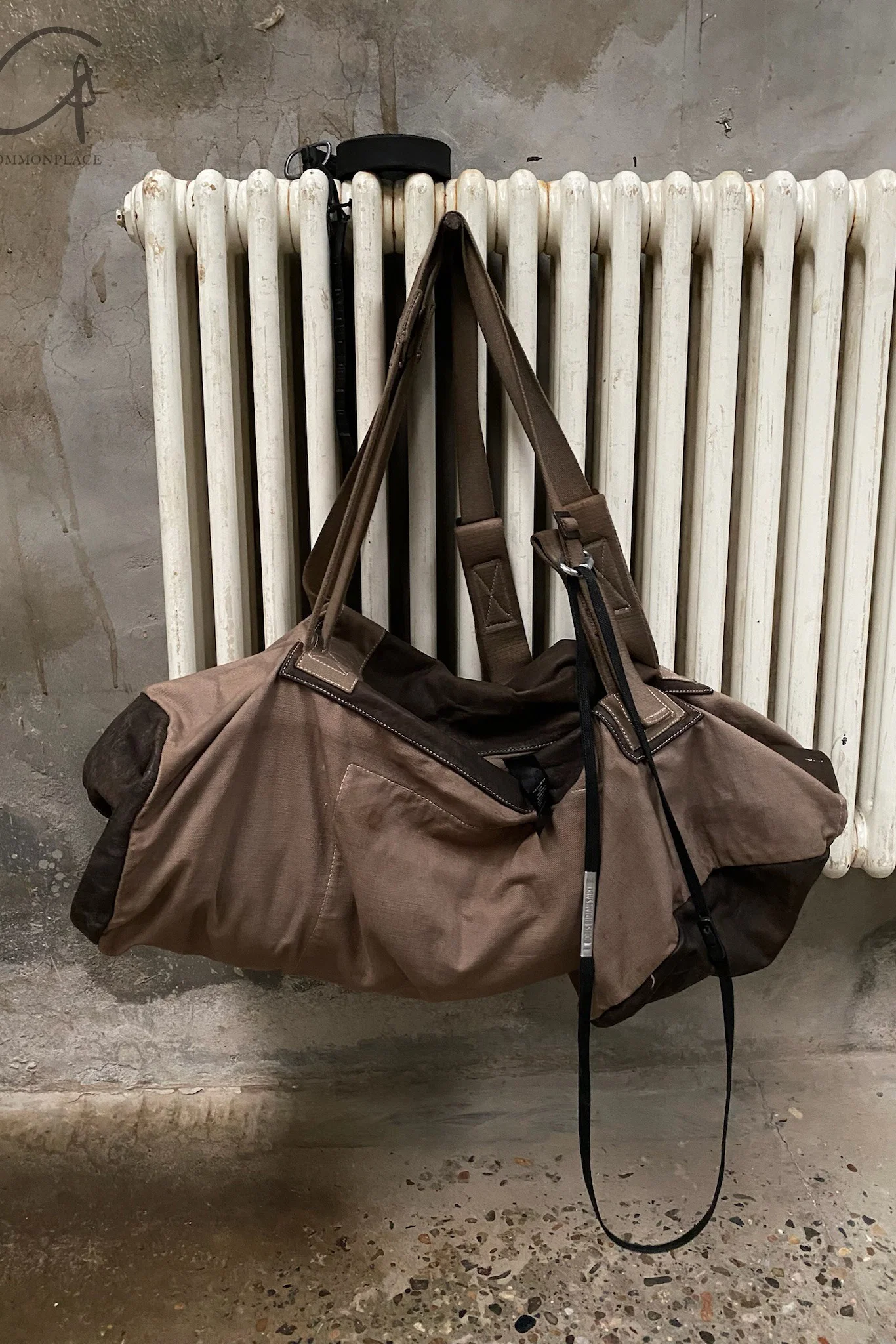 BORIS BIDJAN SABERI Leather and linen stitching travel bag INFANTERY BAG1 F1944+FMM20036 - Image 6