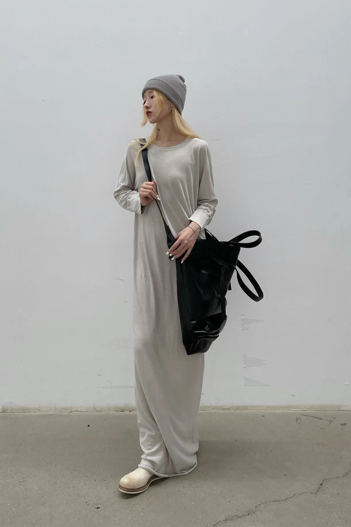 BORIS BIDJAN SABERI Light Grey Cashmere Hat KNHAT2 FPI30001 - Image 11