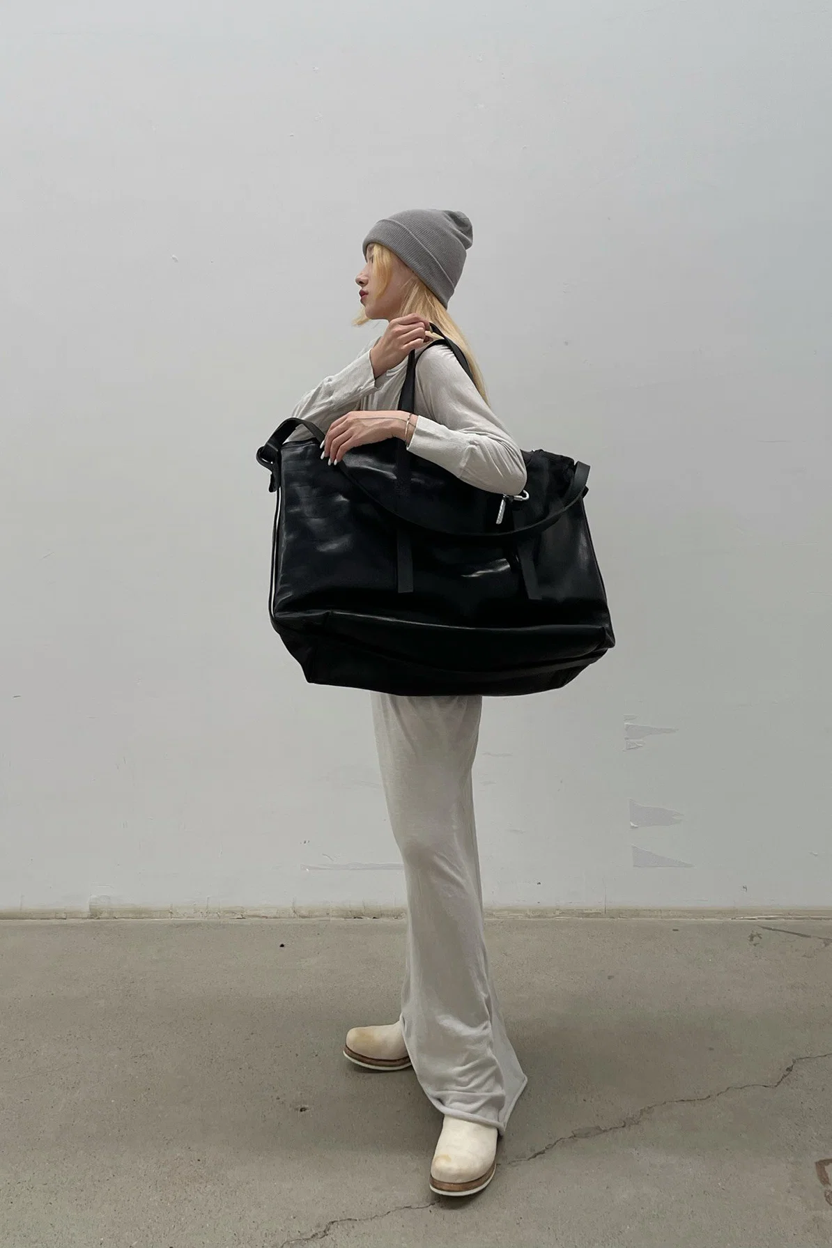 BORIS BIDJAN SABERI Light Grey Cashmere Hat KNHAT2 FPI30001 - Image 14