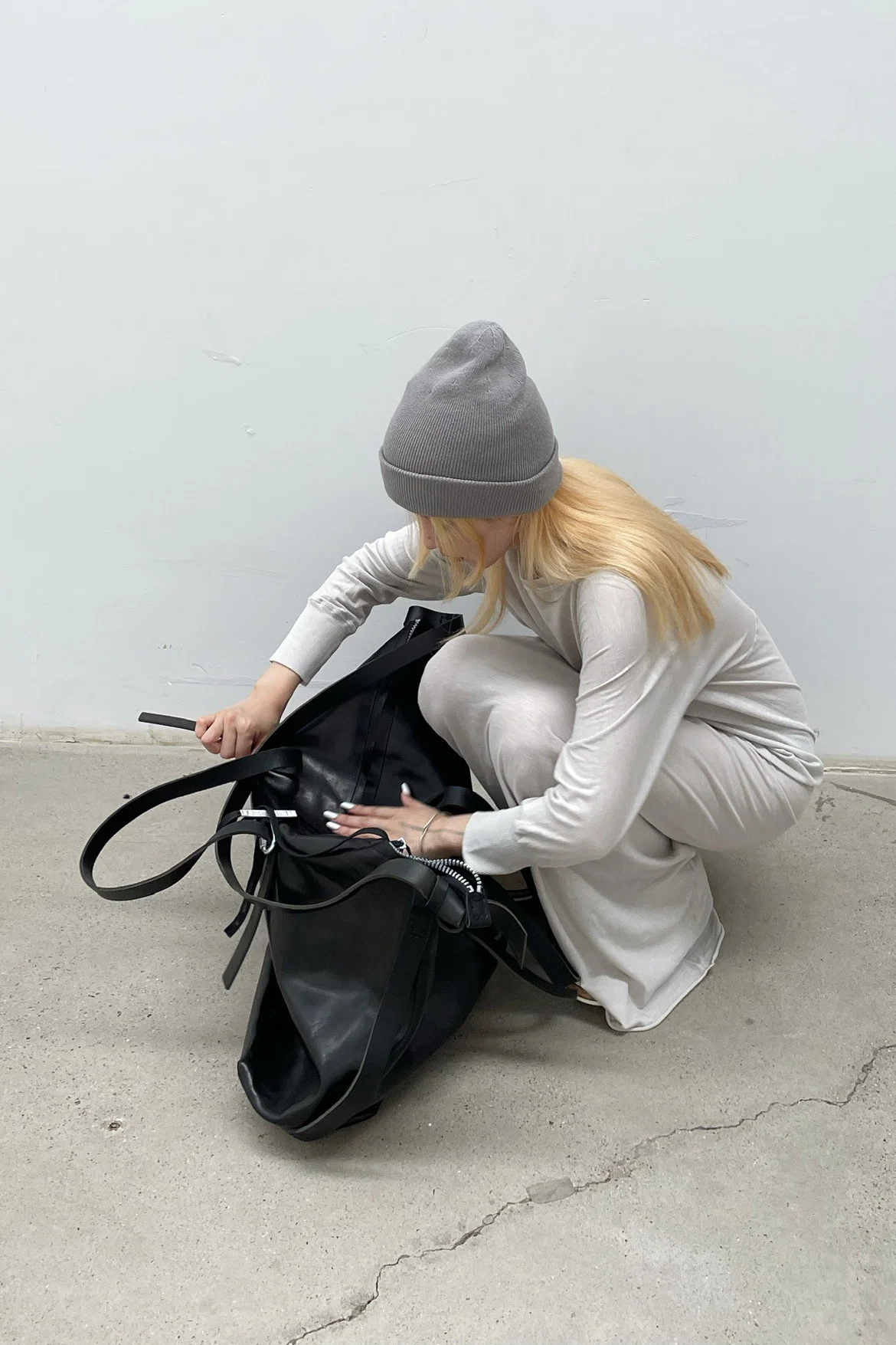 BORIS BIDJAN SABERI Light Grey Cashmere Hat KNHAT2 FPI30001 - Image 16