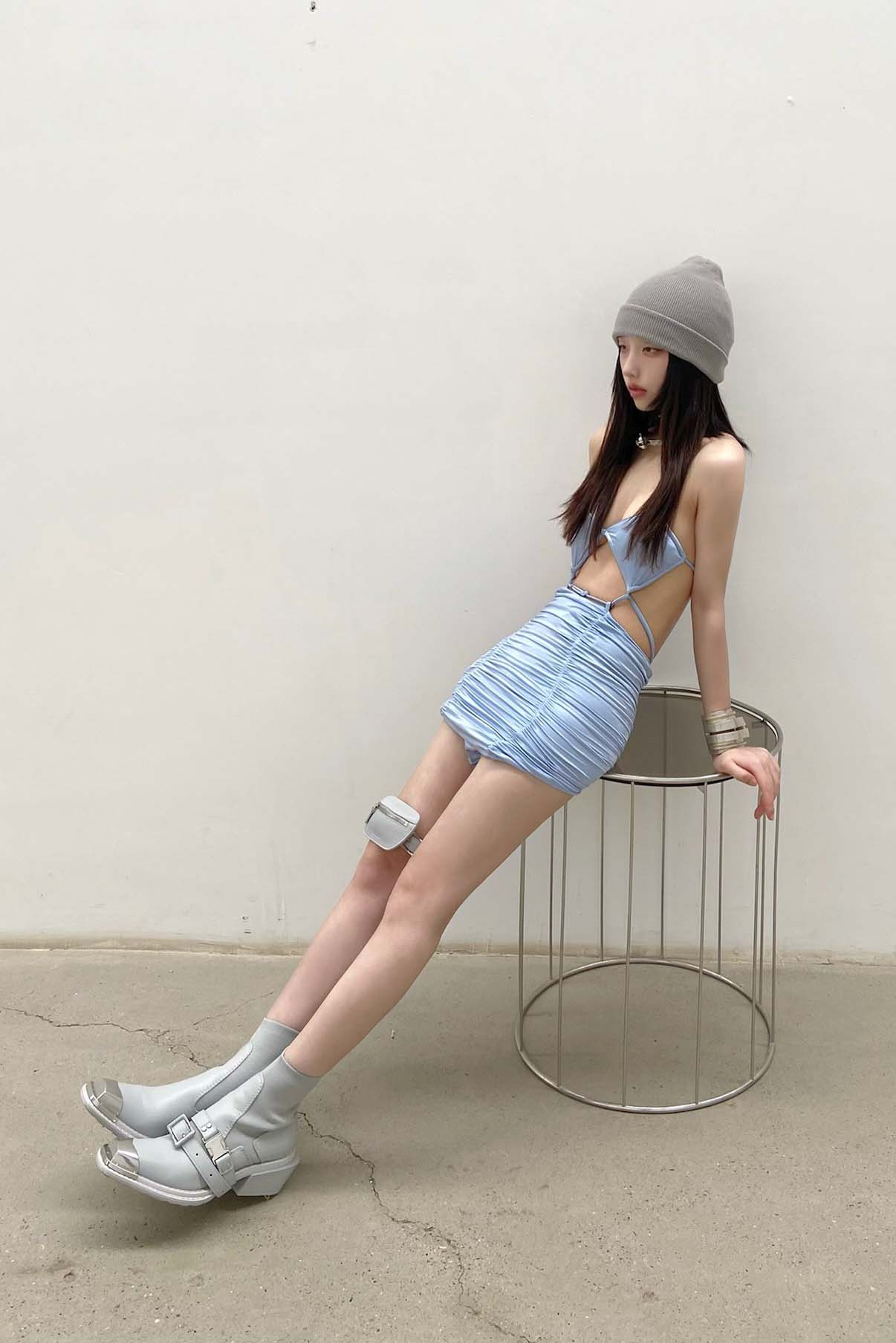 BORIS BIDJAN SABERI Light Grey Cashmere Hat KNHAT2 FPI30001 - Image 33