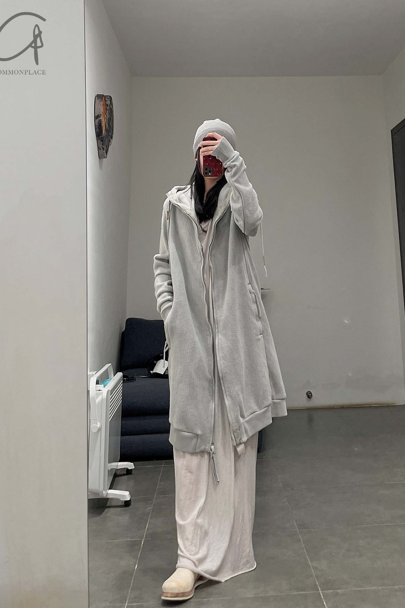 BORIS BIDJAN SABERI hooded jacket ZIPPER3.1 F099 PBBS30 off-white pure cotton - Image 10