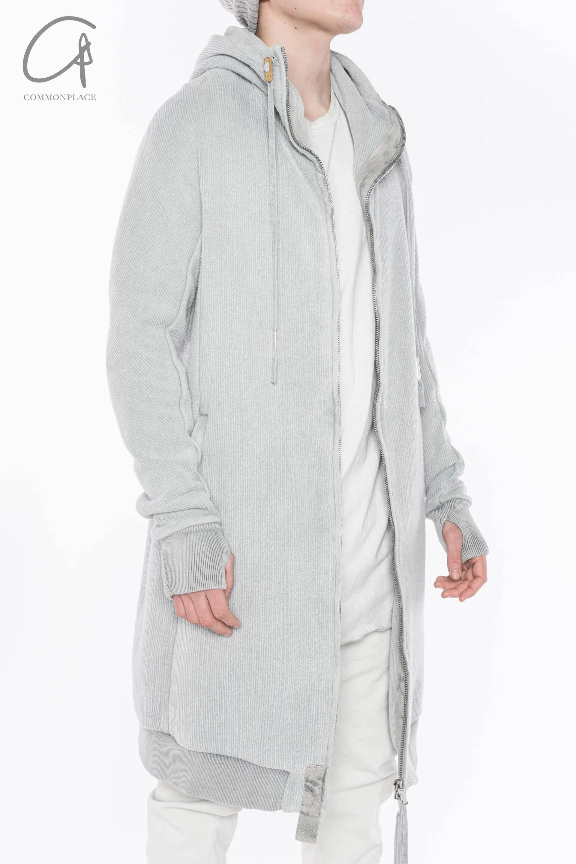 BORIS BIDJAN SABERI hooded jacket ZIPPER3.1 F099 PBBS30 off-white pure cotton - Image 2