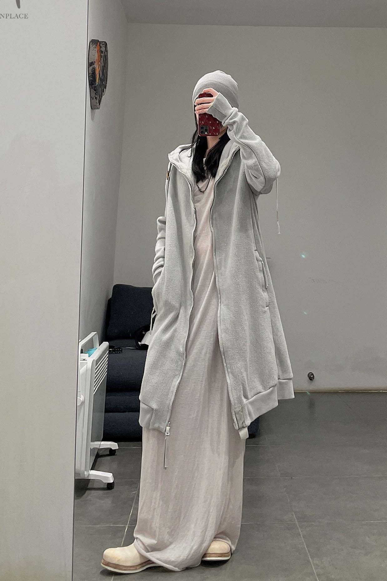 BORIS BIDJAN SABERI hooded jacket ZIPPER3.1 F099 PBBS30 off-white pure cotton - Image 8