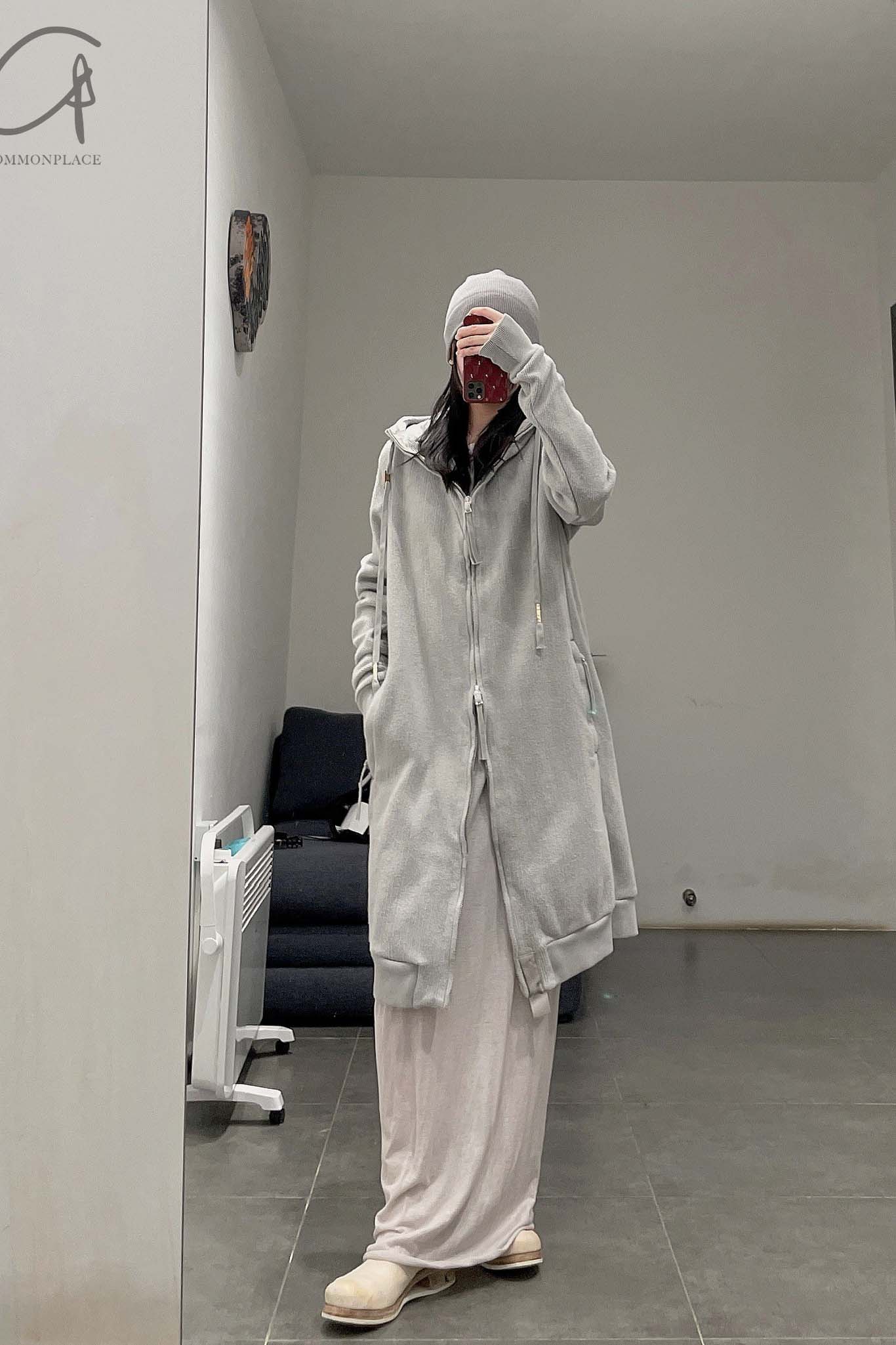 BORIS BIDJAN SABERI hooded jacket ZIPPER3.1 F099 PBBS30 off-white pure cotton - Image 9