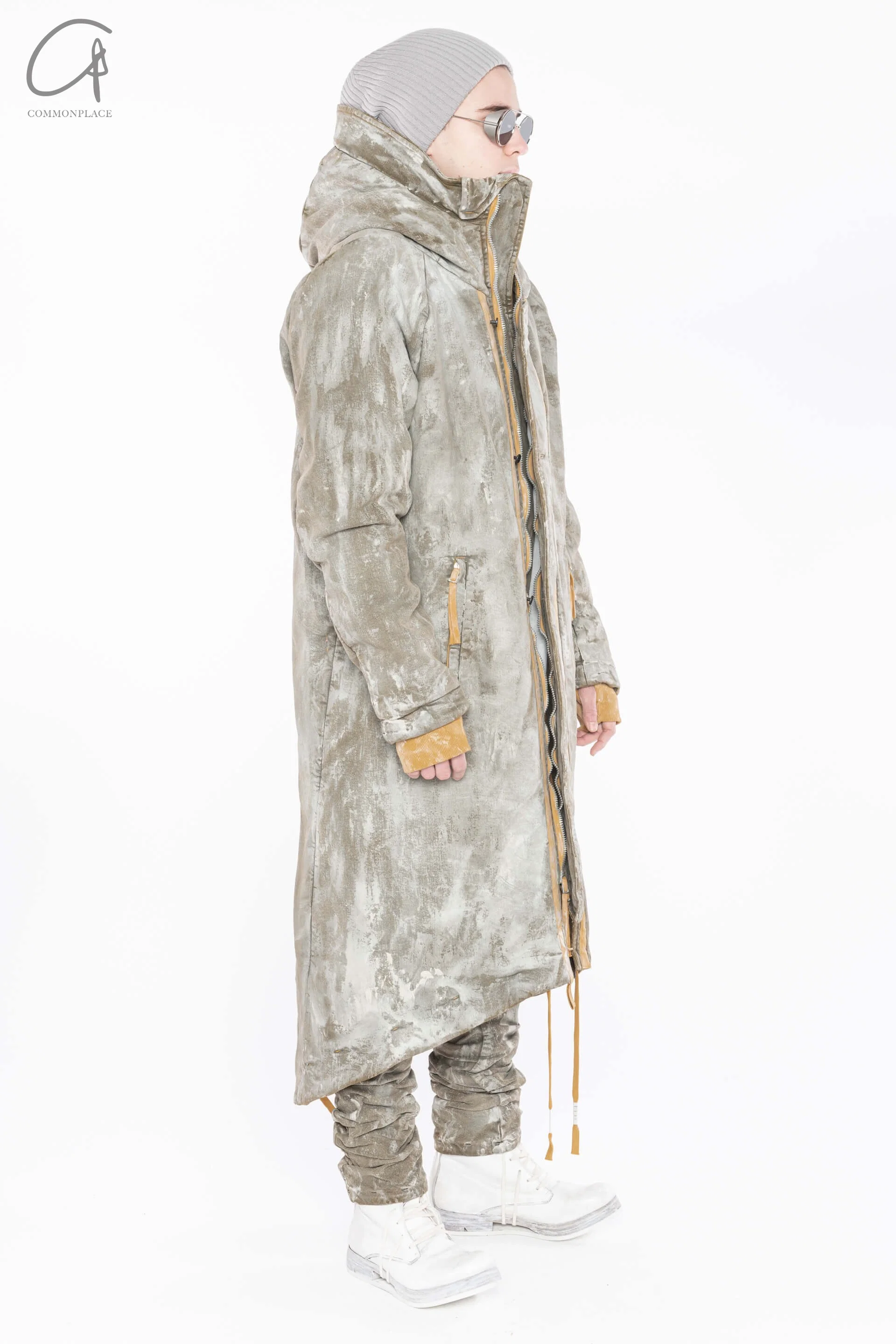 BORIS BIDJAN SABERI Light Gum Dyed Mid-Long Hooded Jacke AtW21 PARKA FISHTAIL1 FKU10001 - Image 15