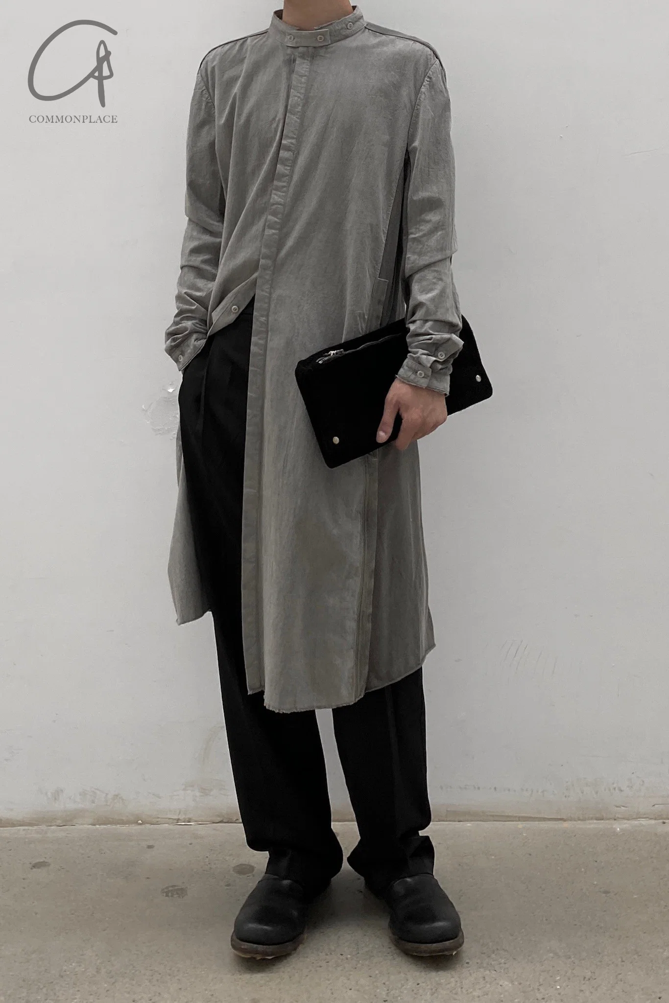 BORIS BIDJAN SABERI Midi Shirt SS22 SHIRT2 F1505F+F035 Charcoal Grey - Image 11