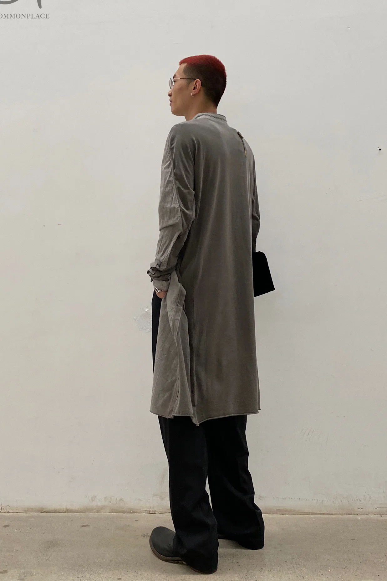 BORIS BIDJAN SABERI Midi Shirt SS22 SHIRT2 F1505F+F035 Charcoal Grey - Image 13