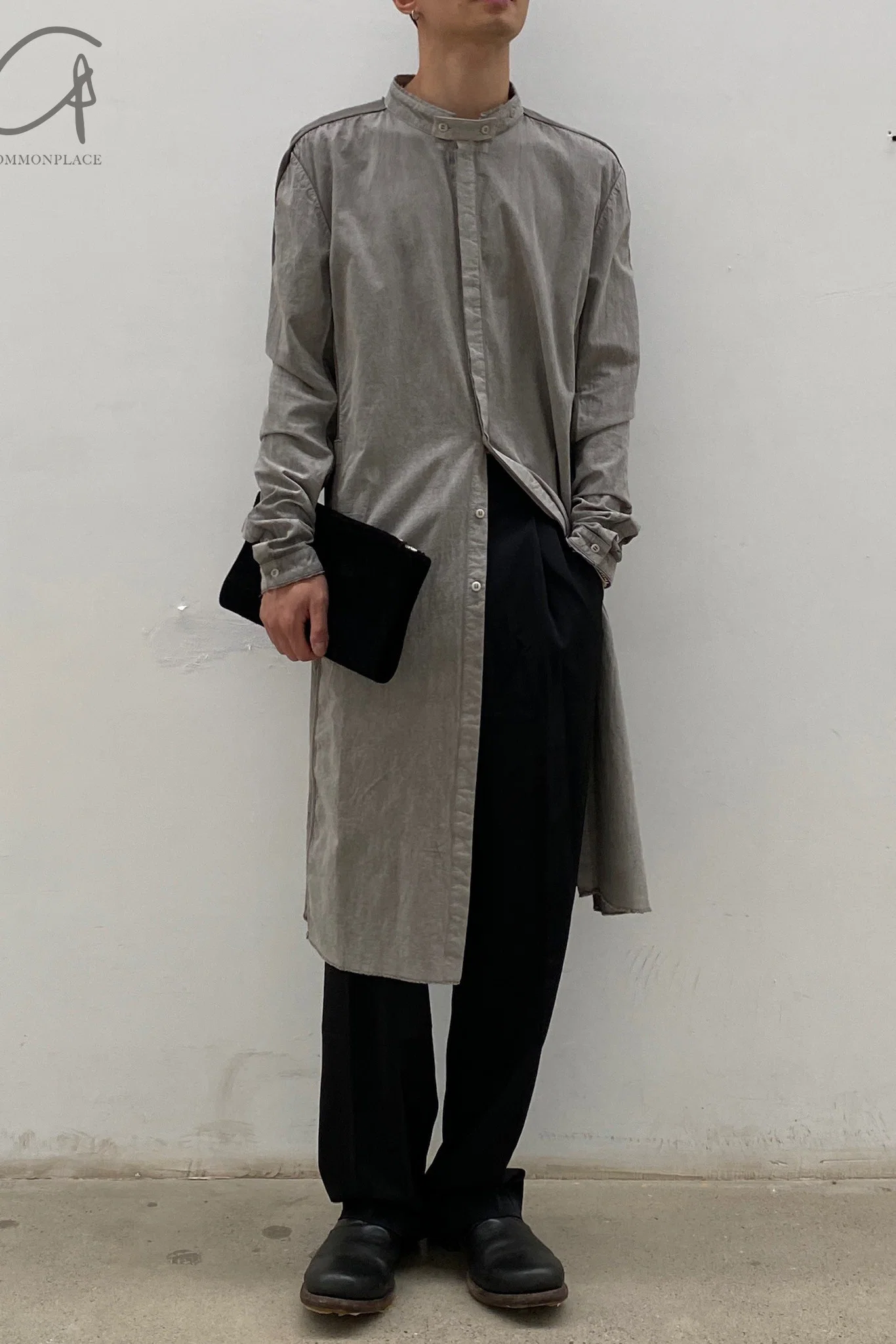 BORIS BIDJAN SABERI Midi Shirt SS22 SHIRT2 F1505F+F035 Charcoal Grey - Image 9