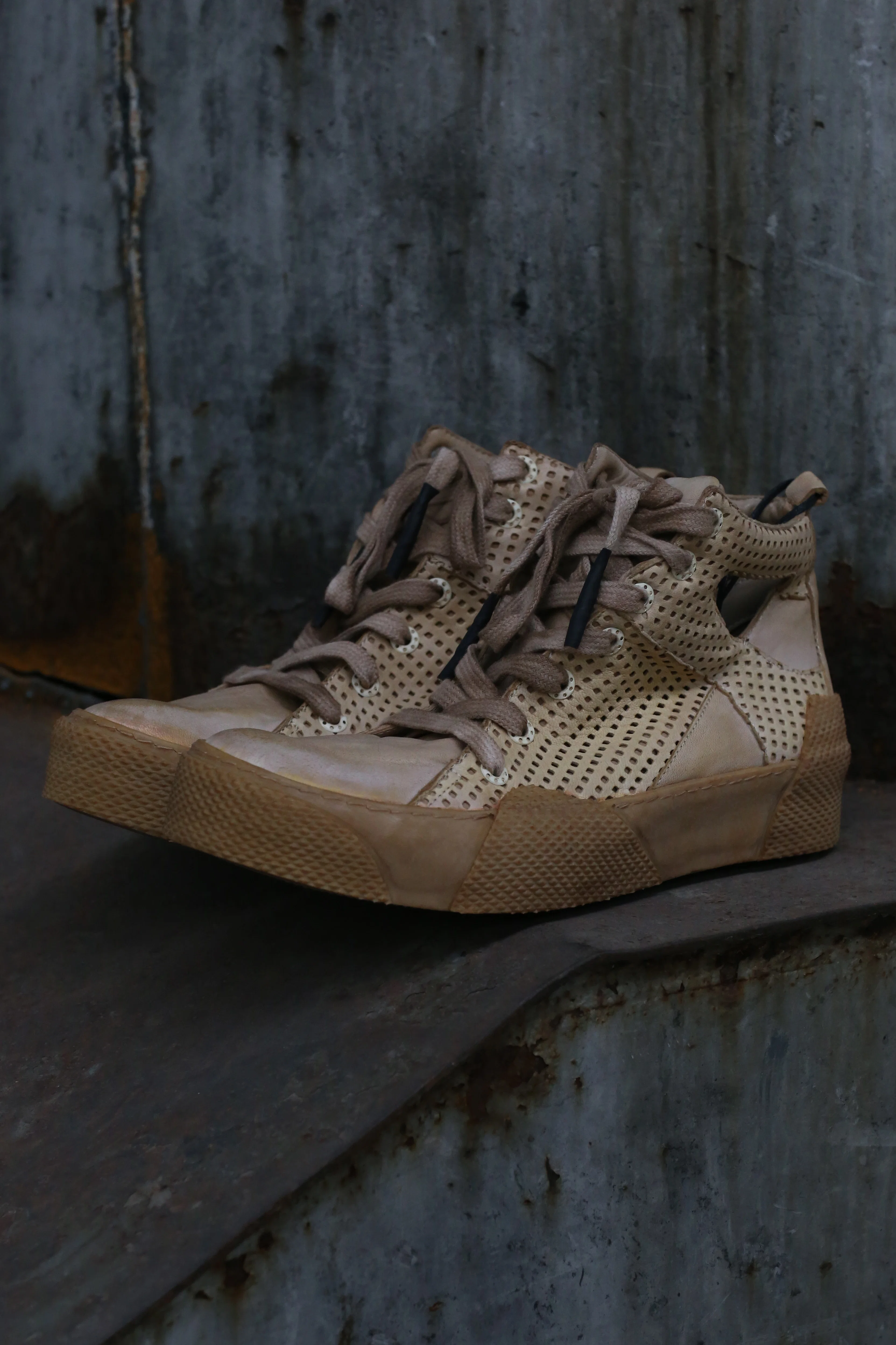BORIS BIDJAN SABERI Naturally dyed mesh leather shoes BAMBA2-F283T+F283