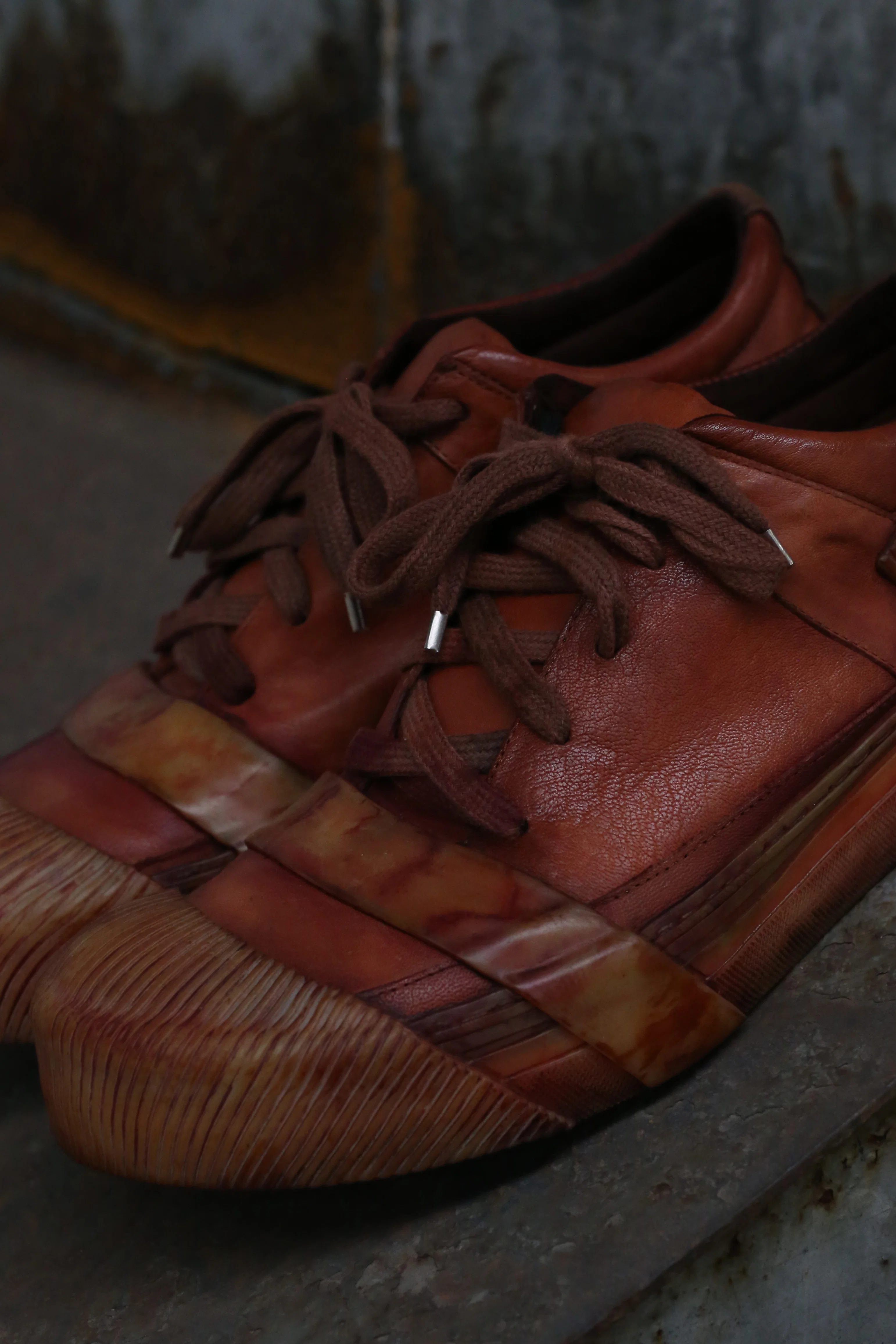 BORIS BIDJAN SABERI Rusty Red Kangaroo Leather Shoes BAMBA2-F2407M - Image 3